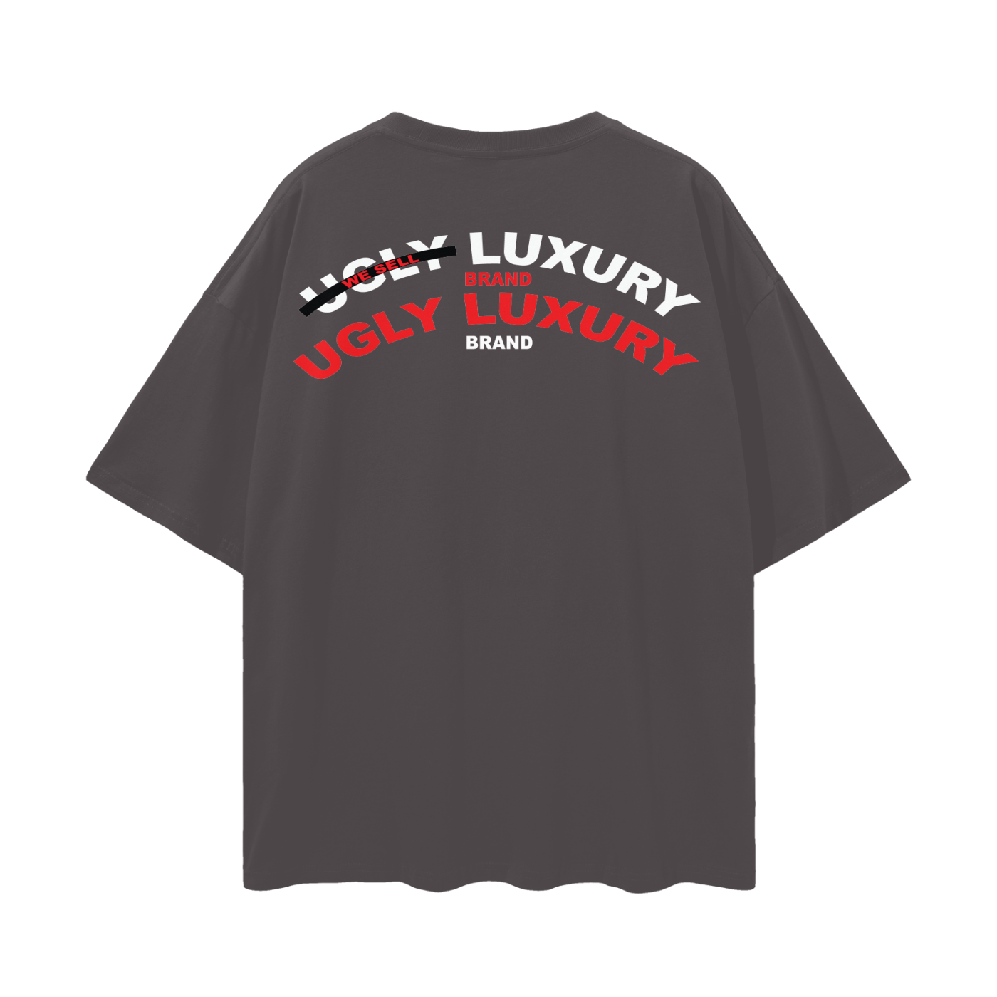 UGLY LUXURY BRAND IN BLK Oversize Deep Drop Shoulder Tee - 190 GSM