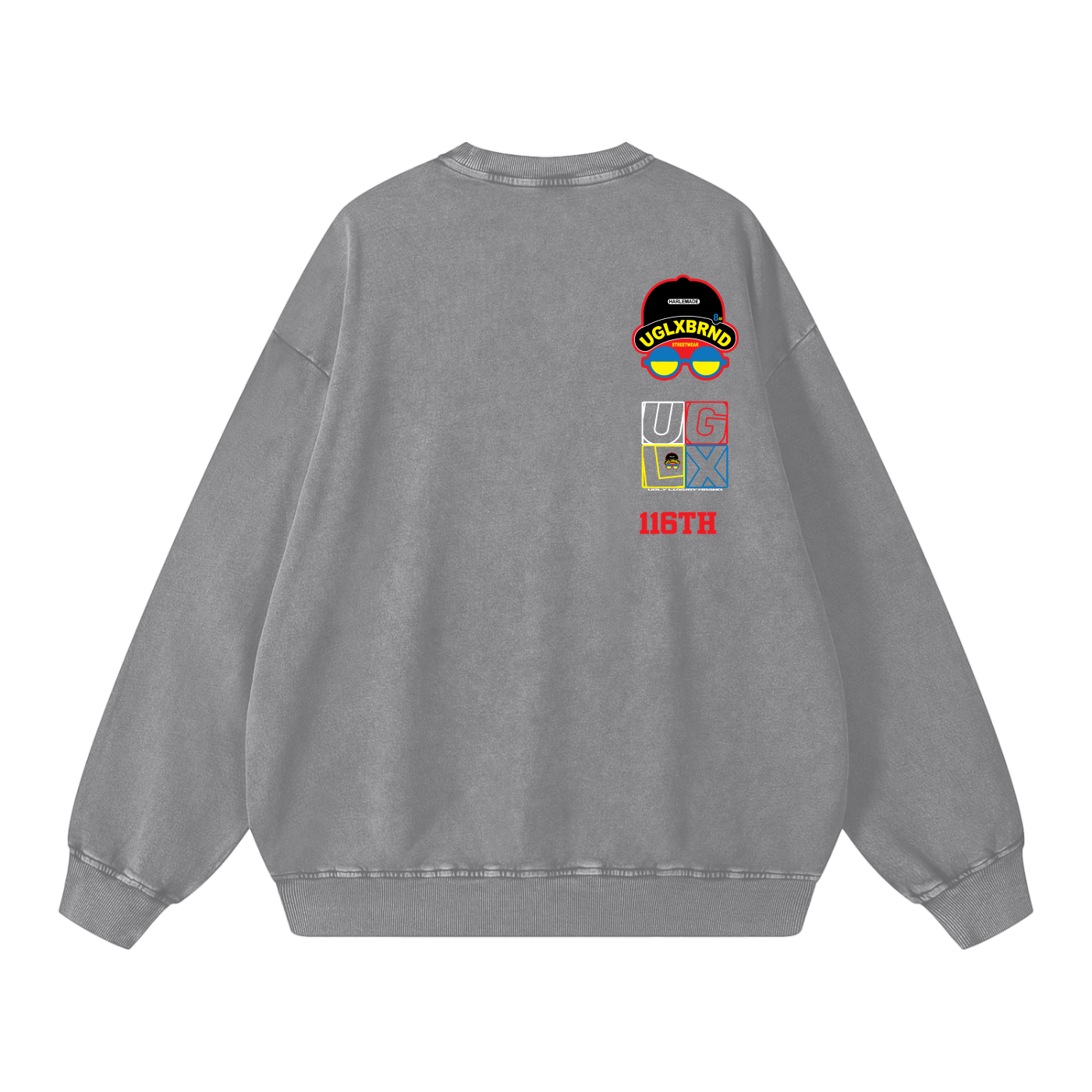 UGLX BRND Acid Wash Oversize Sweatshirt - 360 GSM