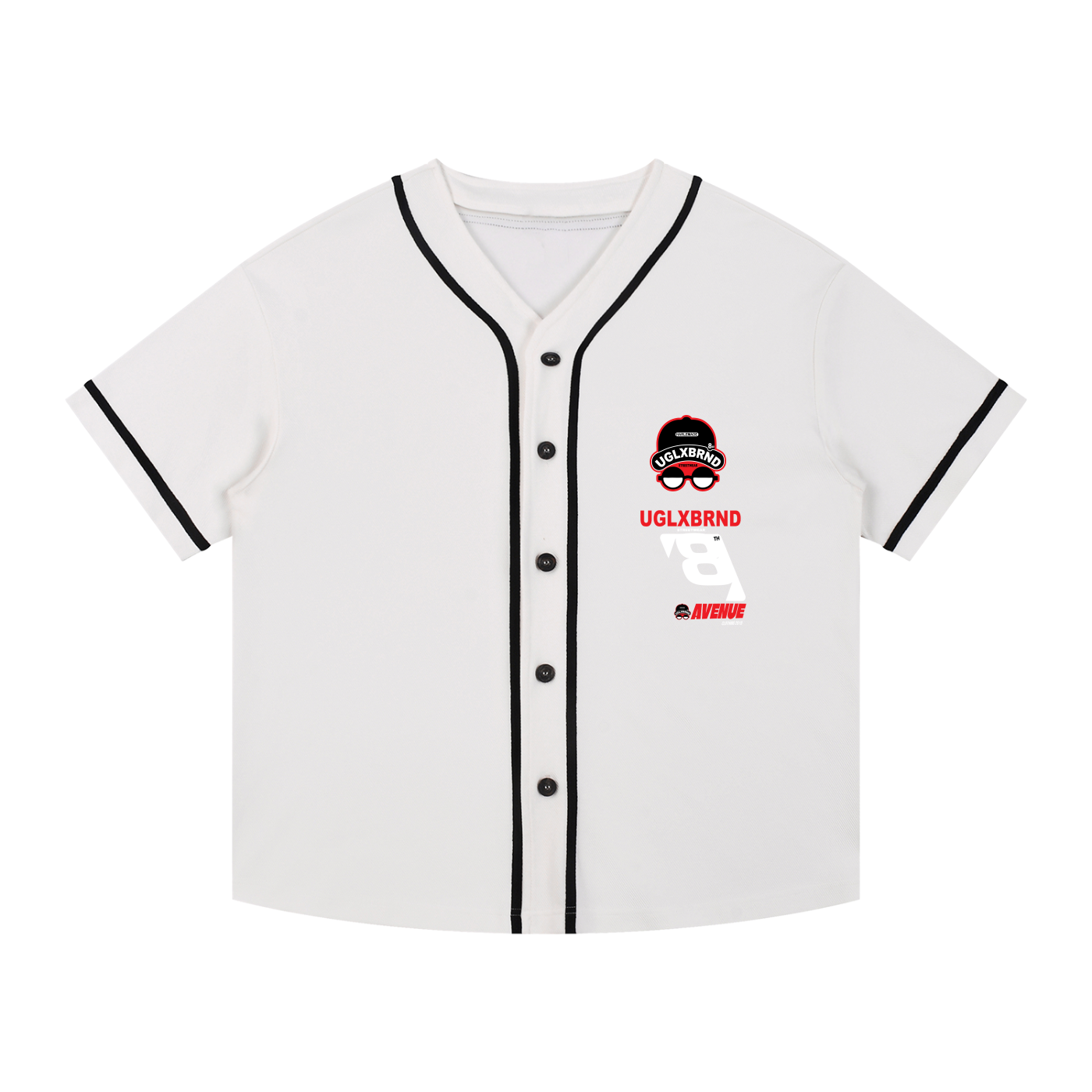 8AV Contrast Piped Button-Up Jersey