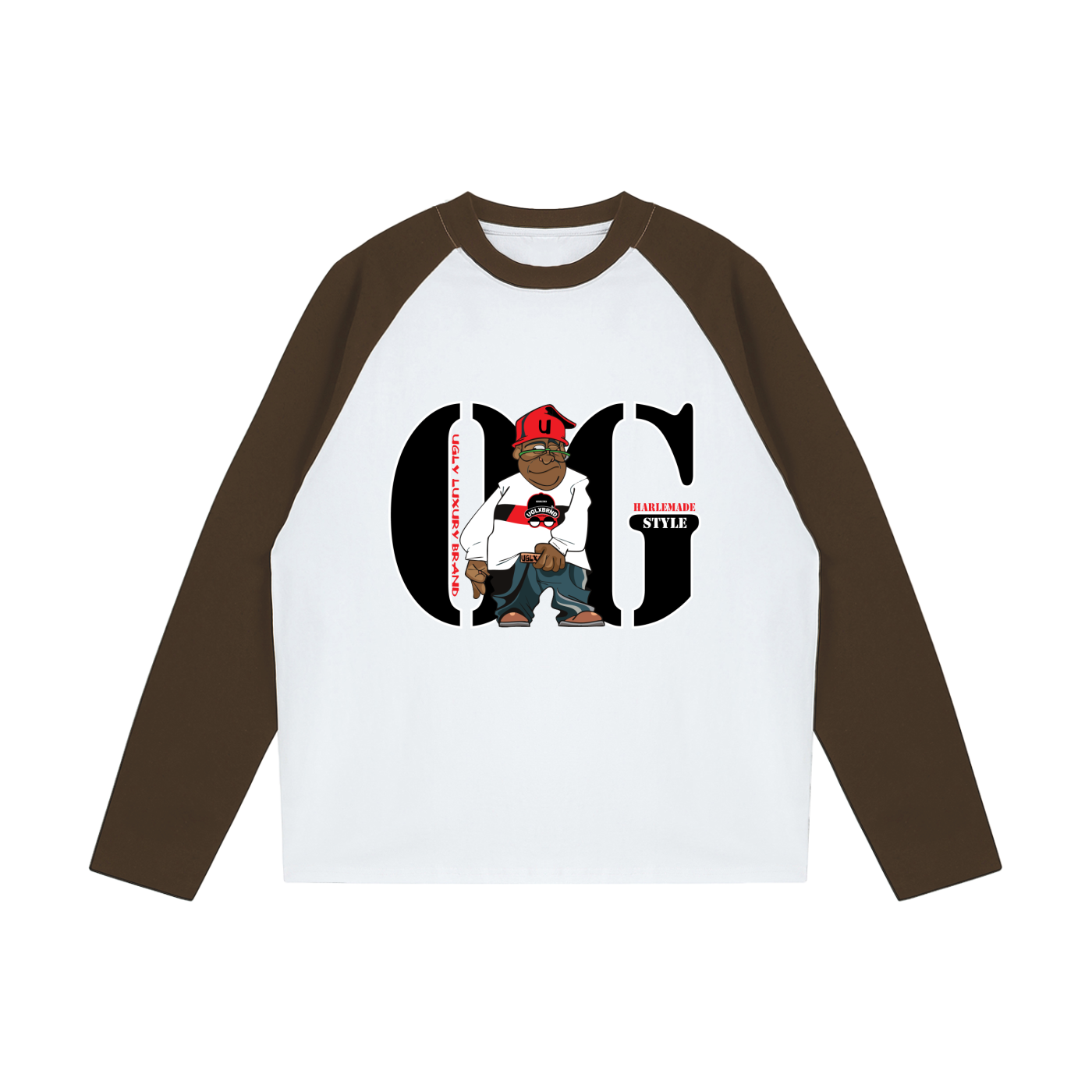 OG STYLE Color-Blocked Raglan Long-Sleeve T-Shirt