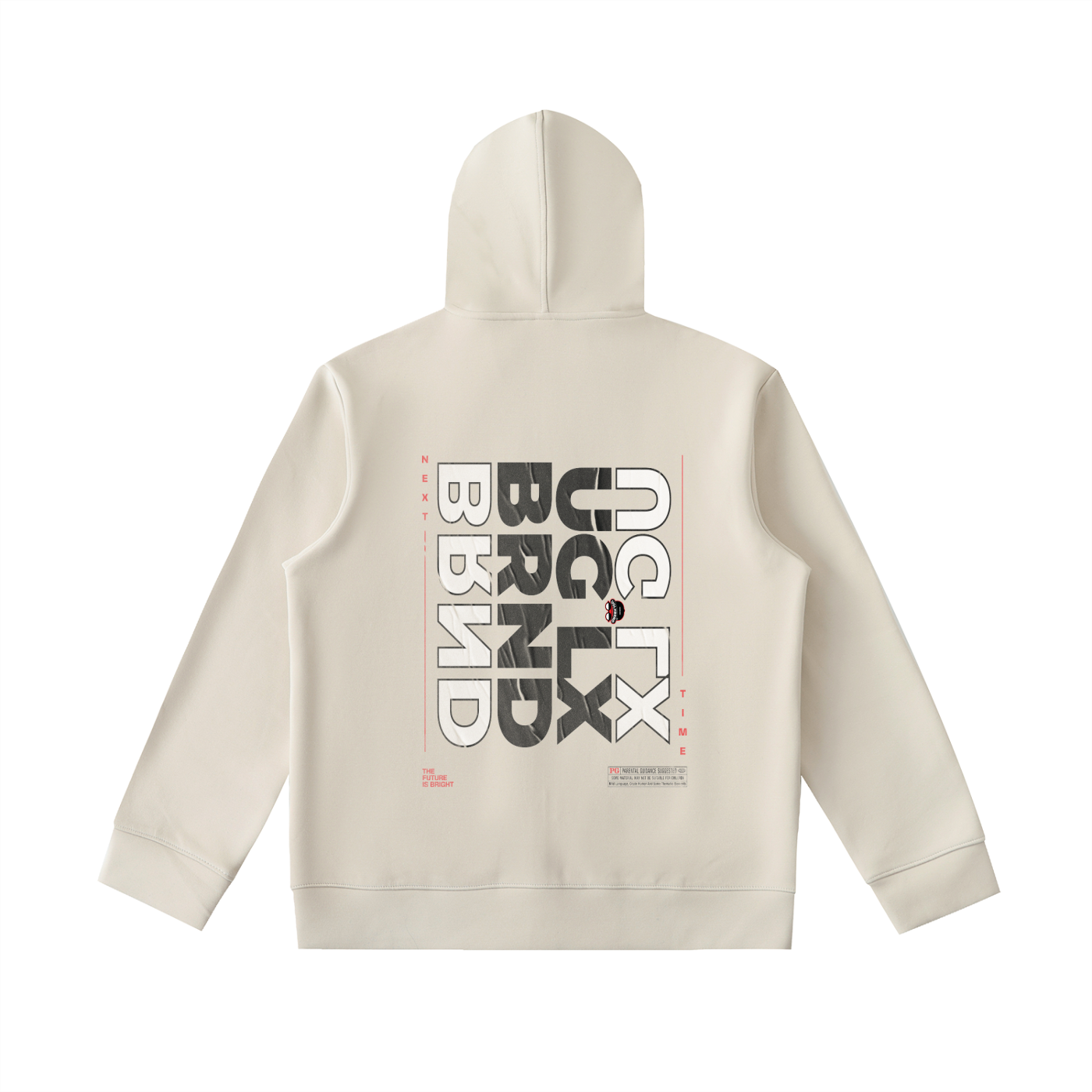 2FACE UGLX BRND Essential Heavyweight High Neck  Zip-Up Hoodie