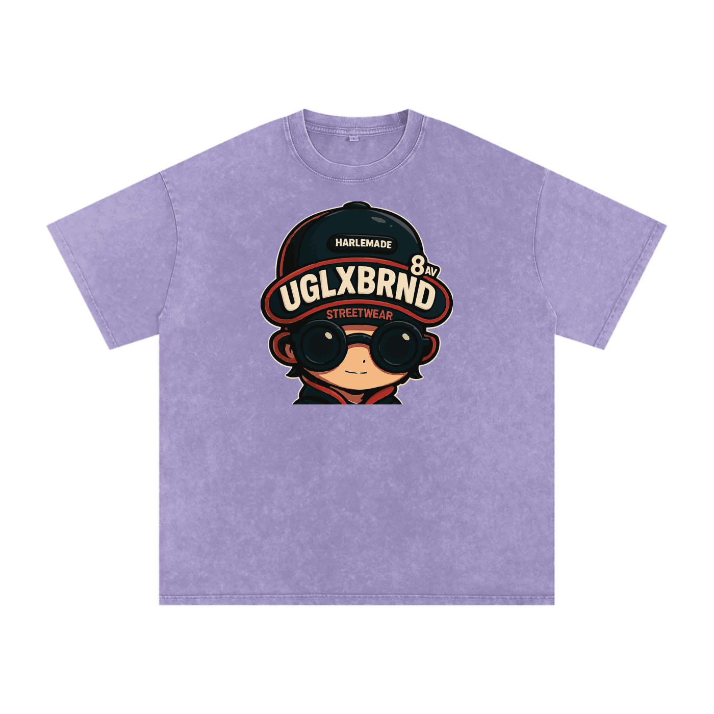 PUGLY HOMEBOY Acid Wash Oversize T-Shirt - 250 GSM