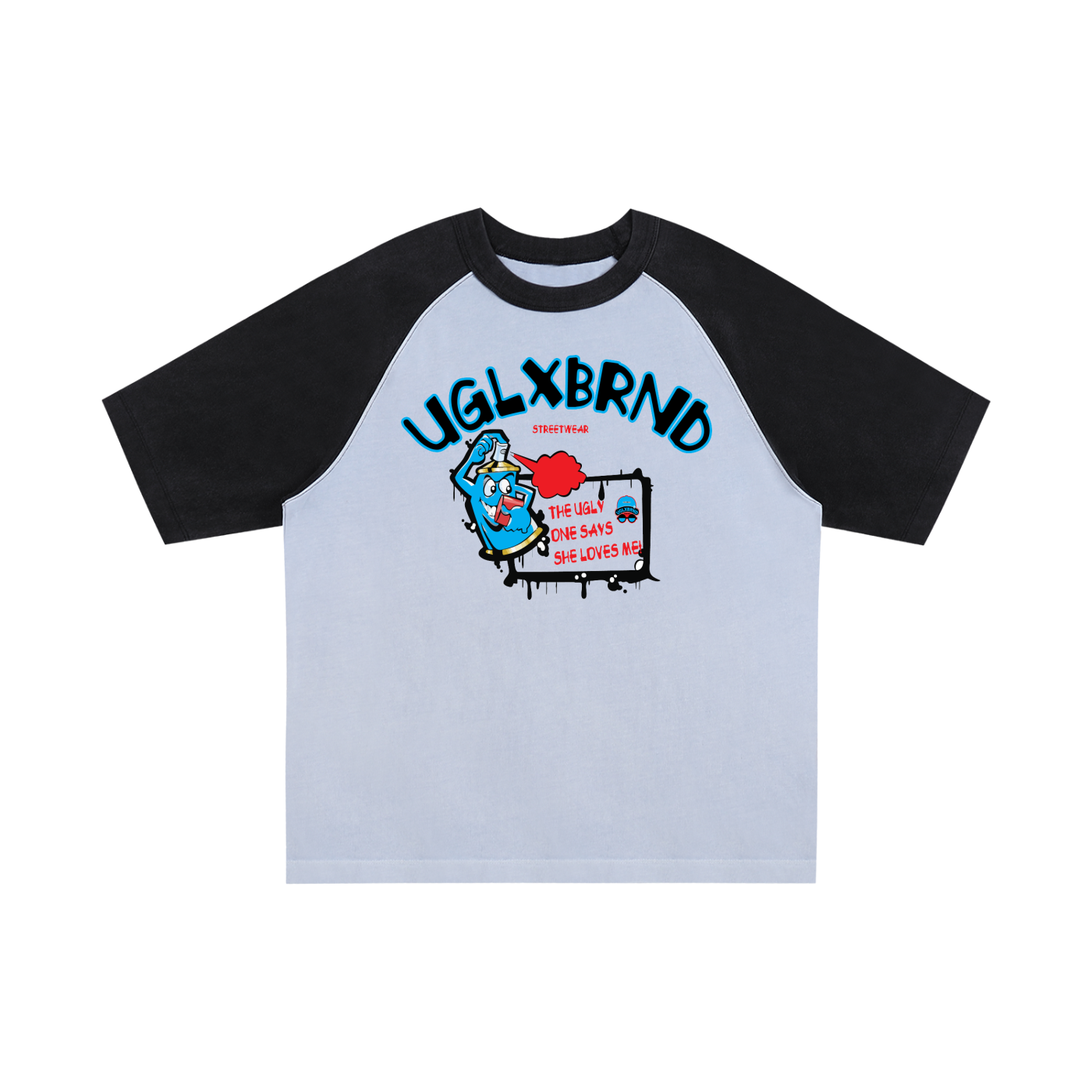 THE UGLY ONE..Color-Blocked Raglan Sleeve T-Shirt