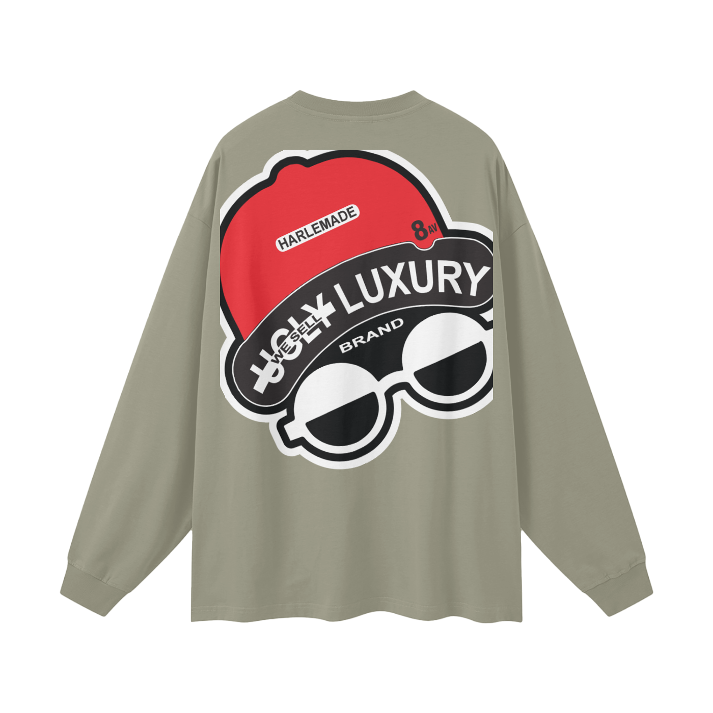 UGLY HARLEM B. Streetwear Unisex 305G FOG 100% Cotton Long Sleeve Tee