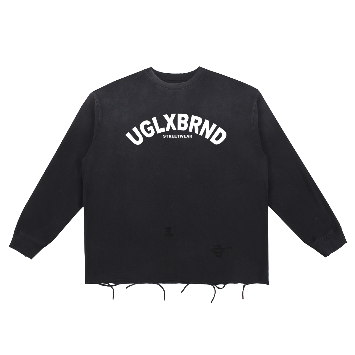 UGLXBRND Snow Wash Raw Edge Cotton T-Shirt
