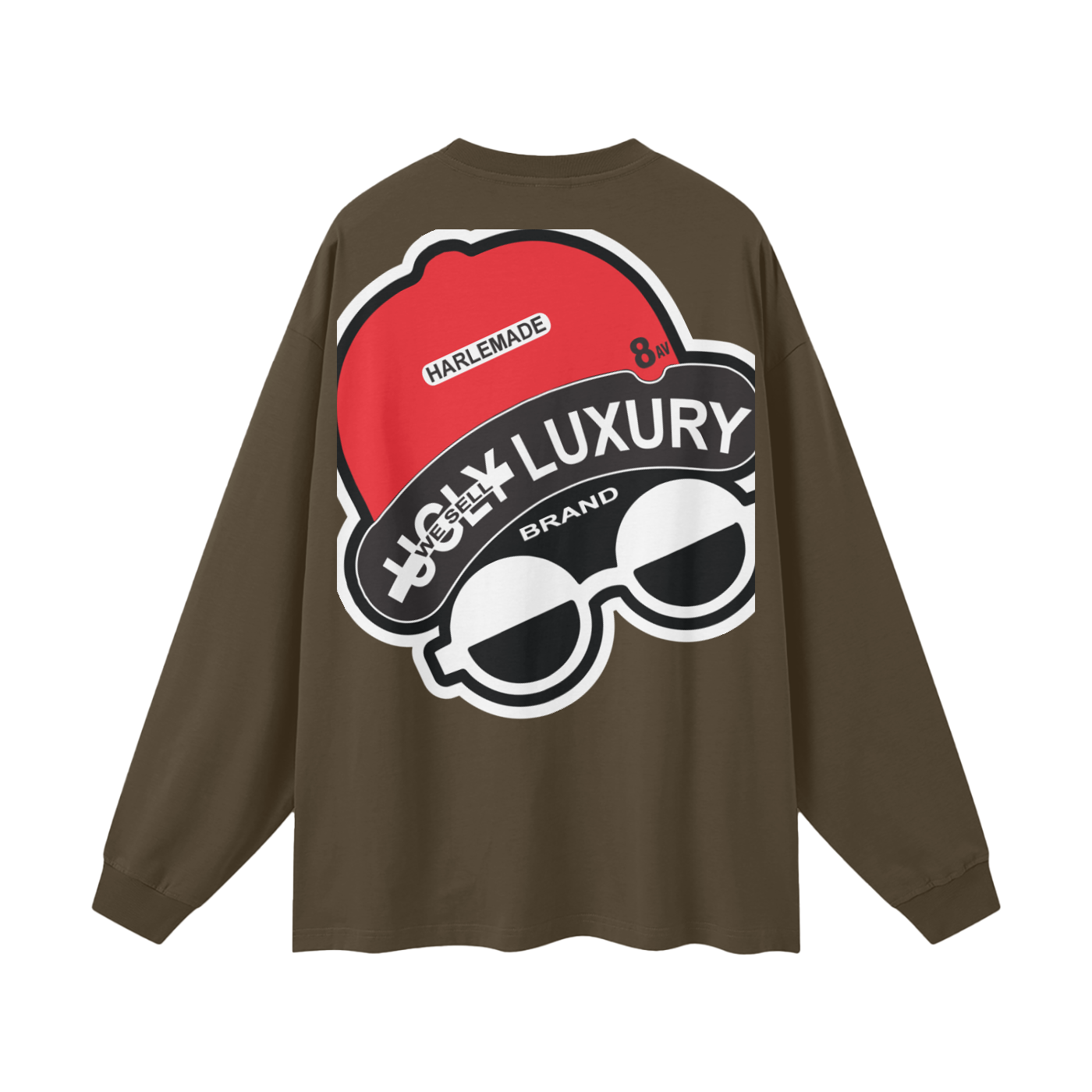 UGLY HARLEM B. Streetwear Unisex 305G FOG 100% Cotton Long Sleeve Tee