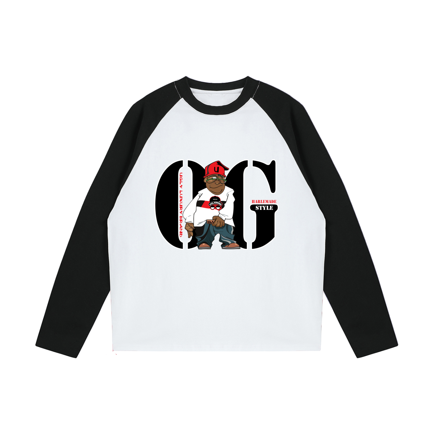 OG STYLE Color-Blocked Raglan Long-Sleeve T-Shirt