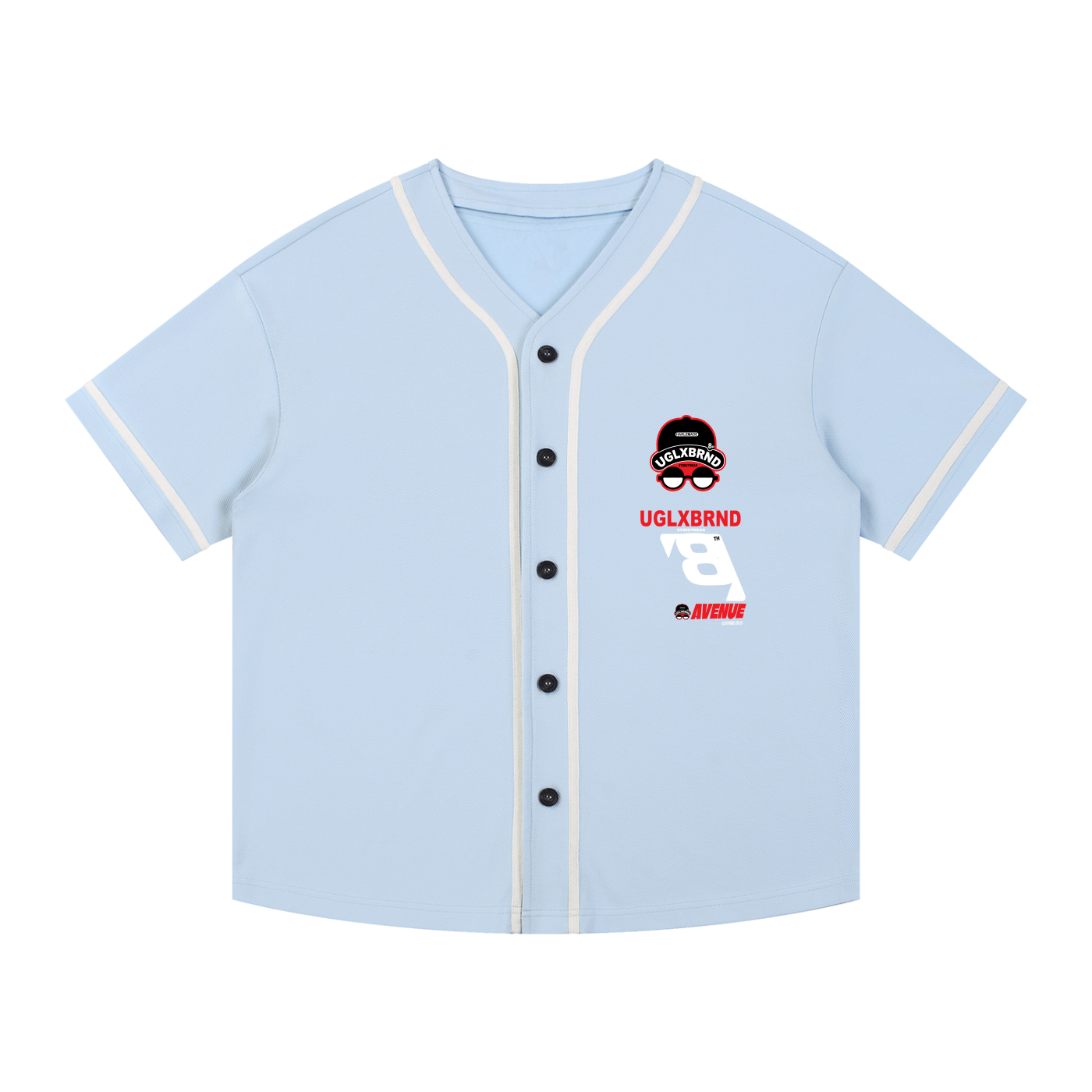 8AV Contrast Piped Button-Up Jersey