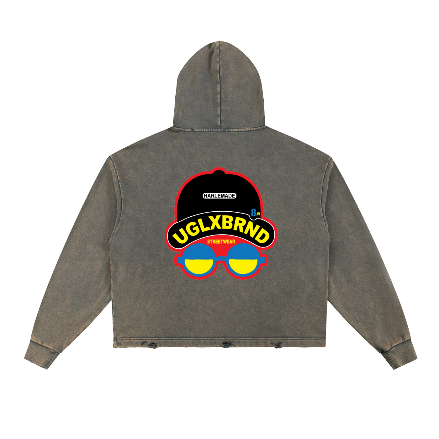 ULB Vintage Washed Frayed-Hem Hoodie