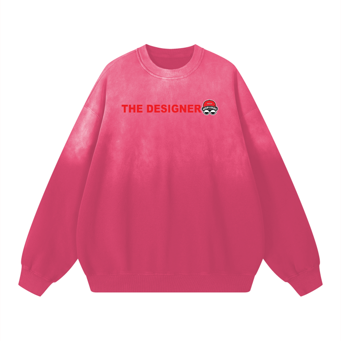 the designer Effortless Athleisure Pure Cotton Handcrafted Monkey Wash Drop-Shoulder Sweatshirt