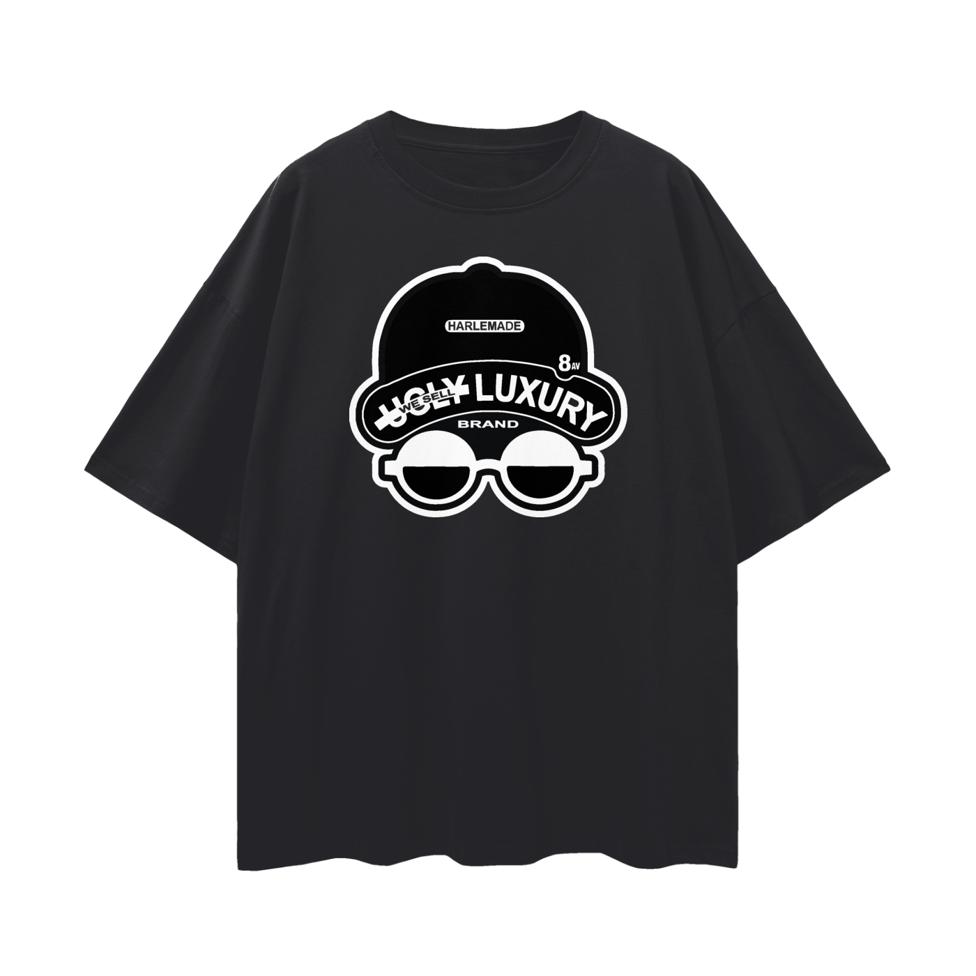UGLY LUXURY BRAND IN BLK Oversize Deep Drop Shoulder Tee - 190 GSM