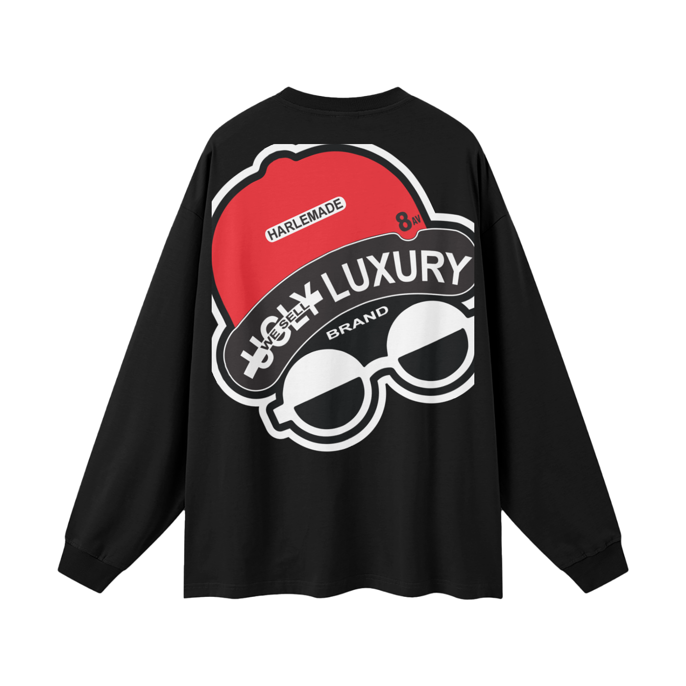 UGLY HARLEM B. Streetwear Unisex 305G FOG 100% Cotton Long Sleeve Tee