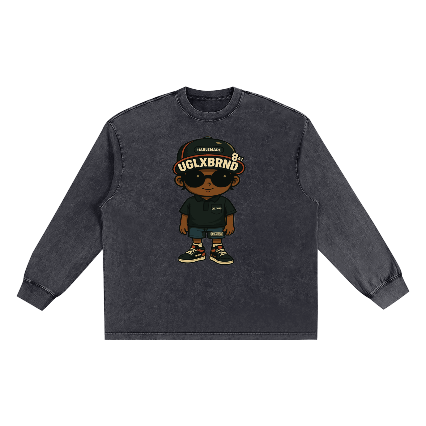 FUGLY HOMEBOY Snow Washed Oversize Long Sleeve T-shirt