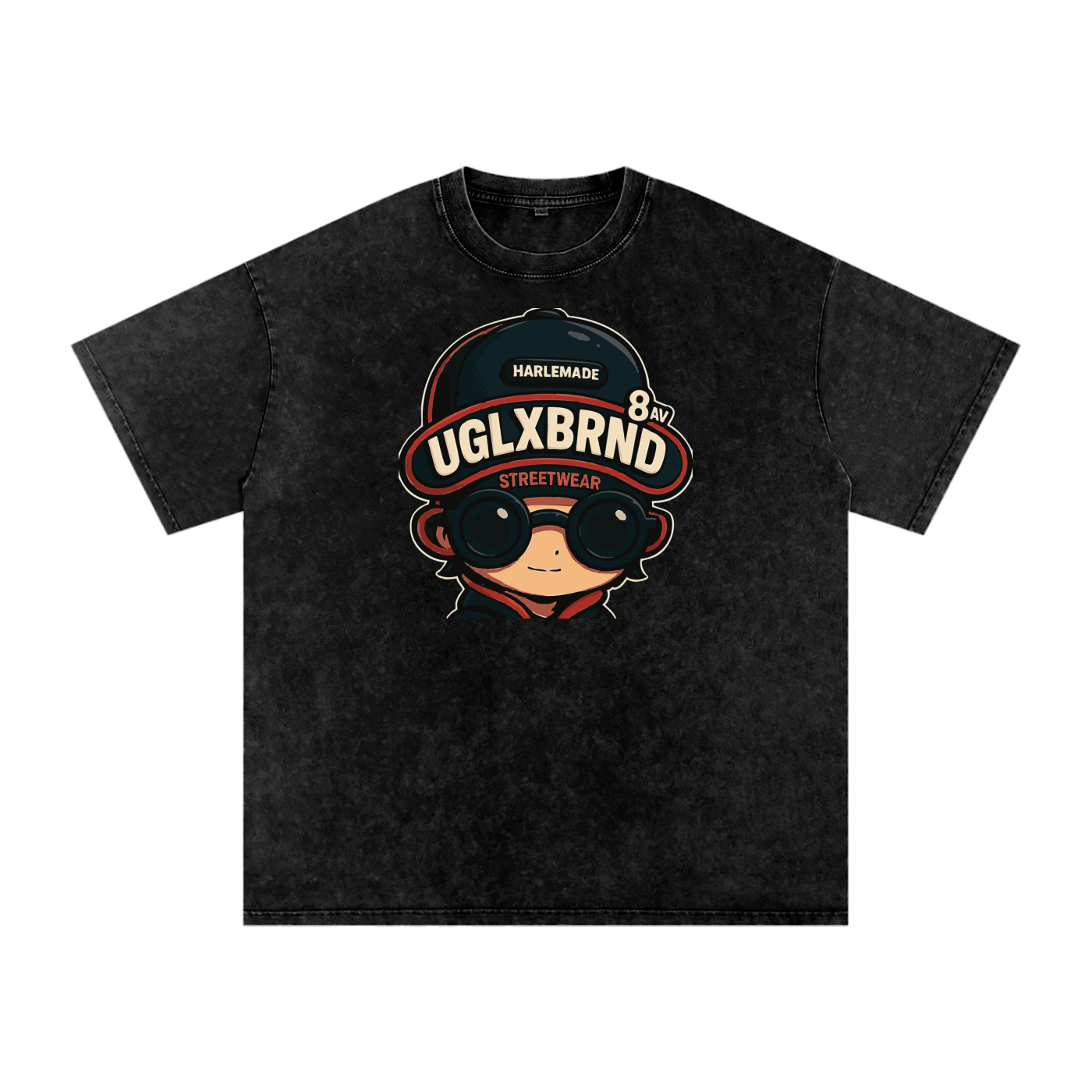 PUGLY HOMEBOY Acid Wash Oversize T-Shirt - 250 GSM