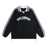 UGLXBRND Contrast Striped Lapel Collar Sweatshirt