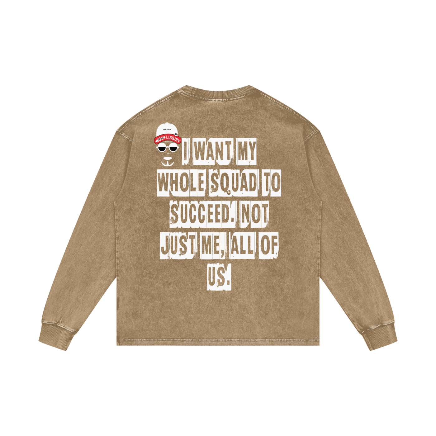 I WANT MY WHOLE Acid Wash Oversize Long Sleeve T-Shirt - 250 GSM