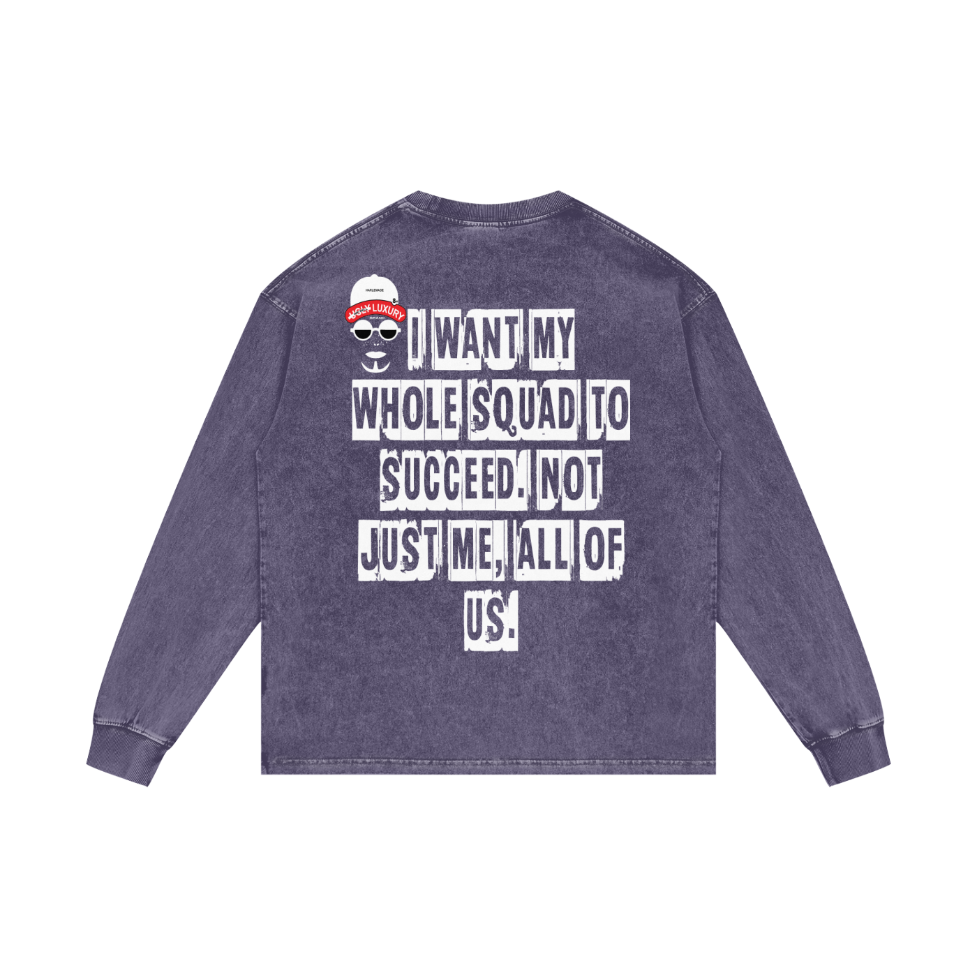 I WANT MY WHOLE Acid Wash Oversize Long Sleeve T-Shirt - 250 GSM