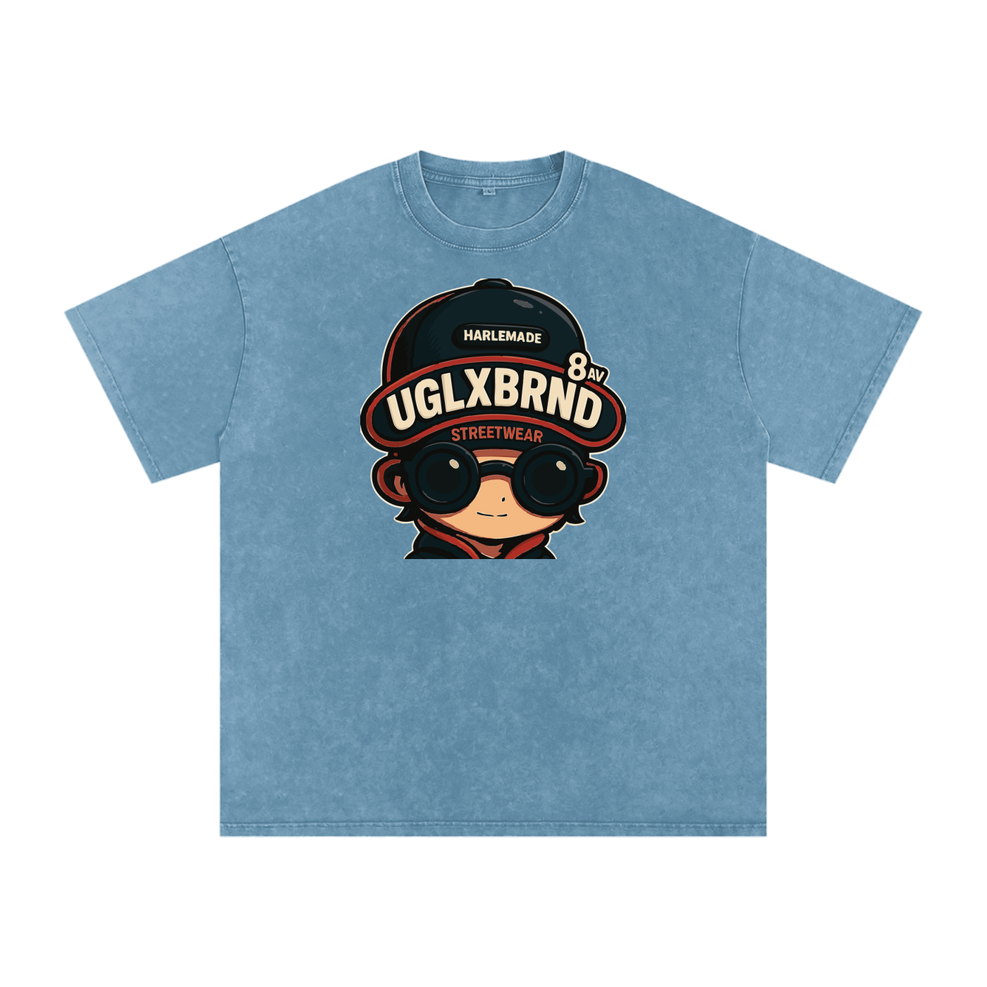 PUGLY HOMEBOY Acid Wash Oversize T-Shirt - 250 GSM