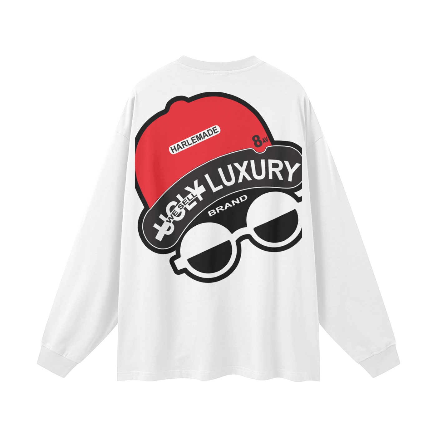 UGLY HARLEM B. Streetwear Unisex 305G FOG 100% Cotton Long Sleeve Tee
