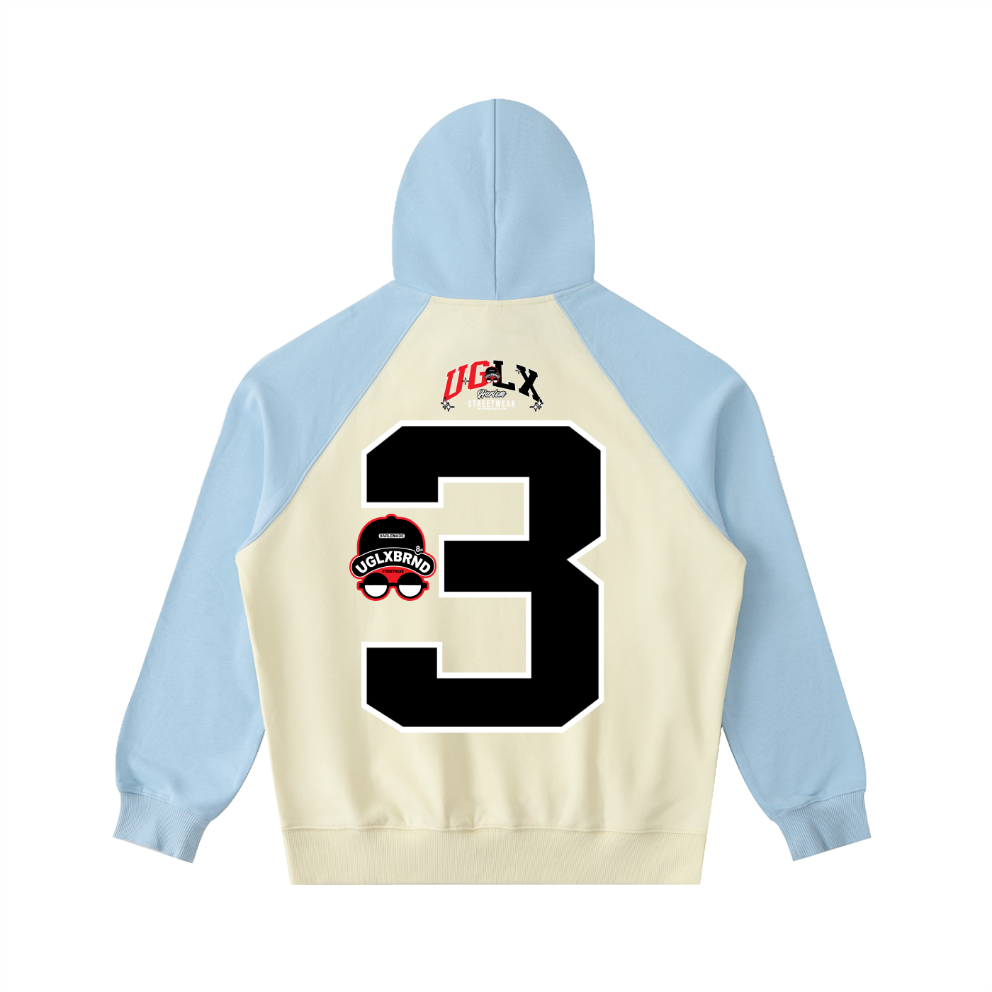 HARLEM UGLX BR Color-Block Raglan Sleeve Hoodie