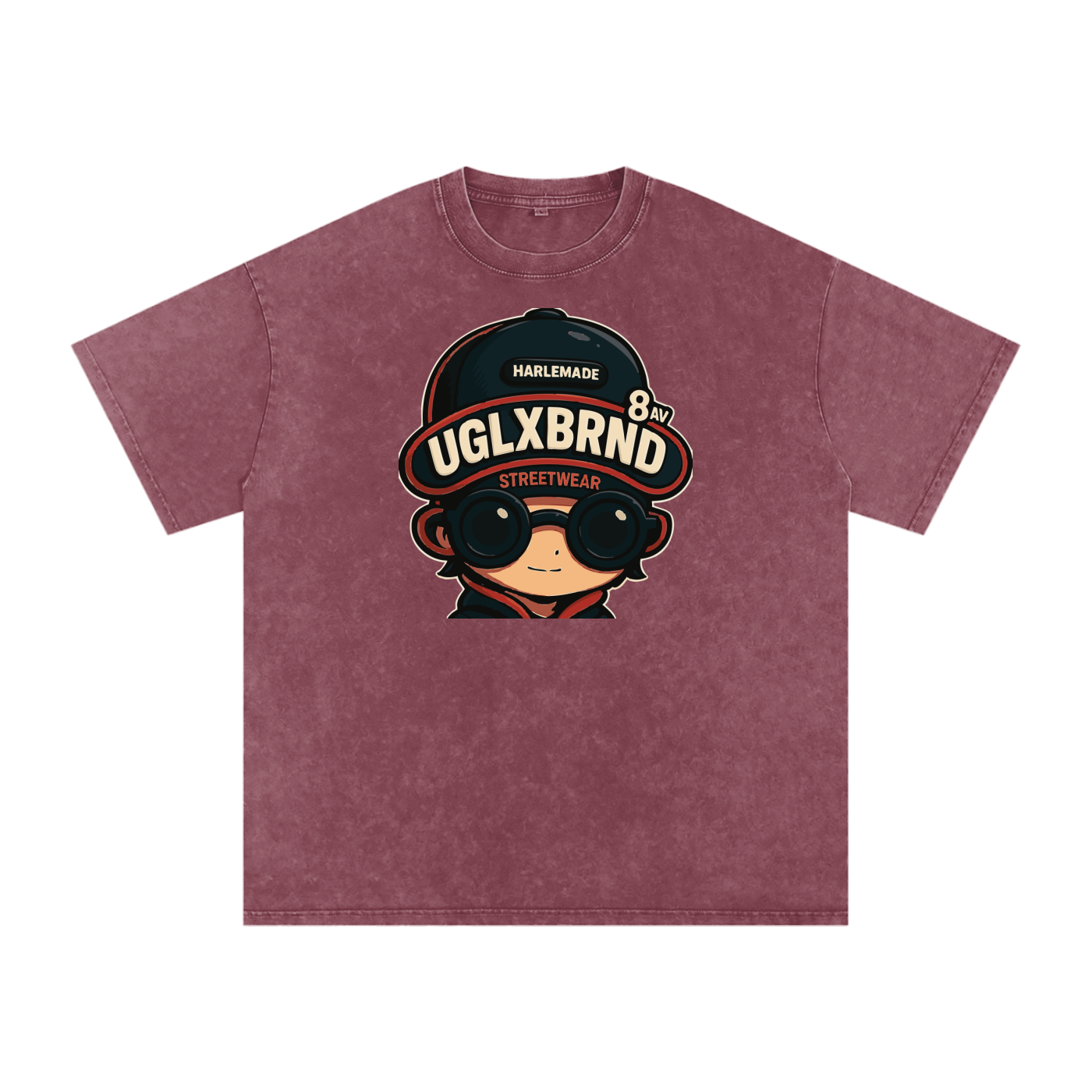 PUGLY HOMEBOY Acid Wash Oversize T-Shirt - 250 GSM