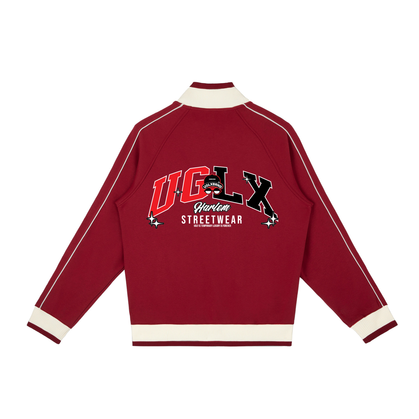 HARLRM UGLX Color Block Raglan Sleeve Zip Track Jacket