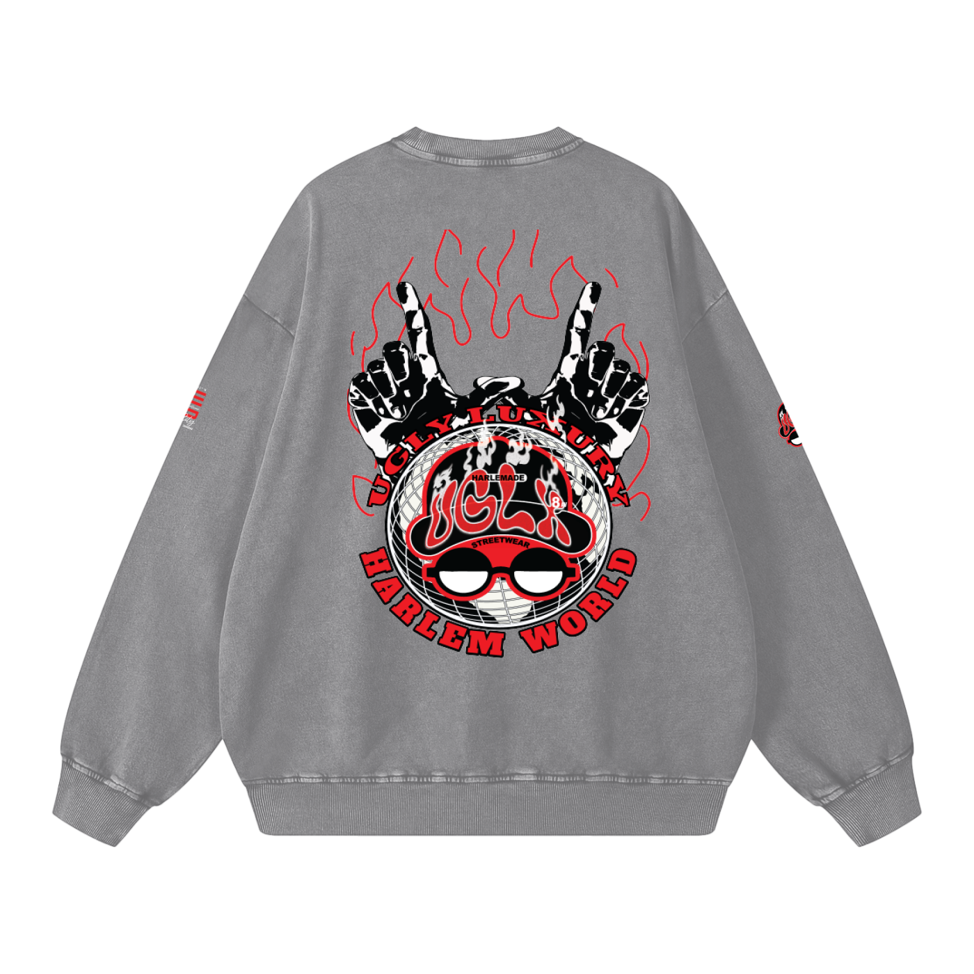 HAELEM WORLD UGLX Snow Washed Oversized Sweatshirt