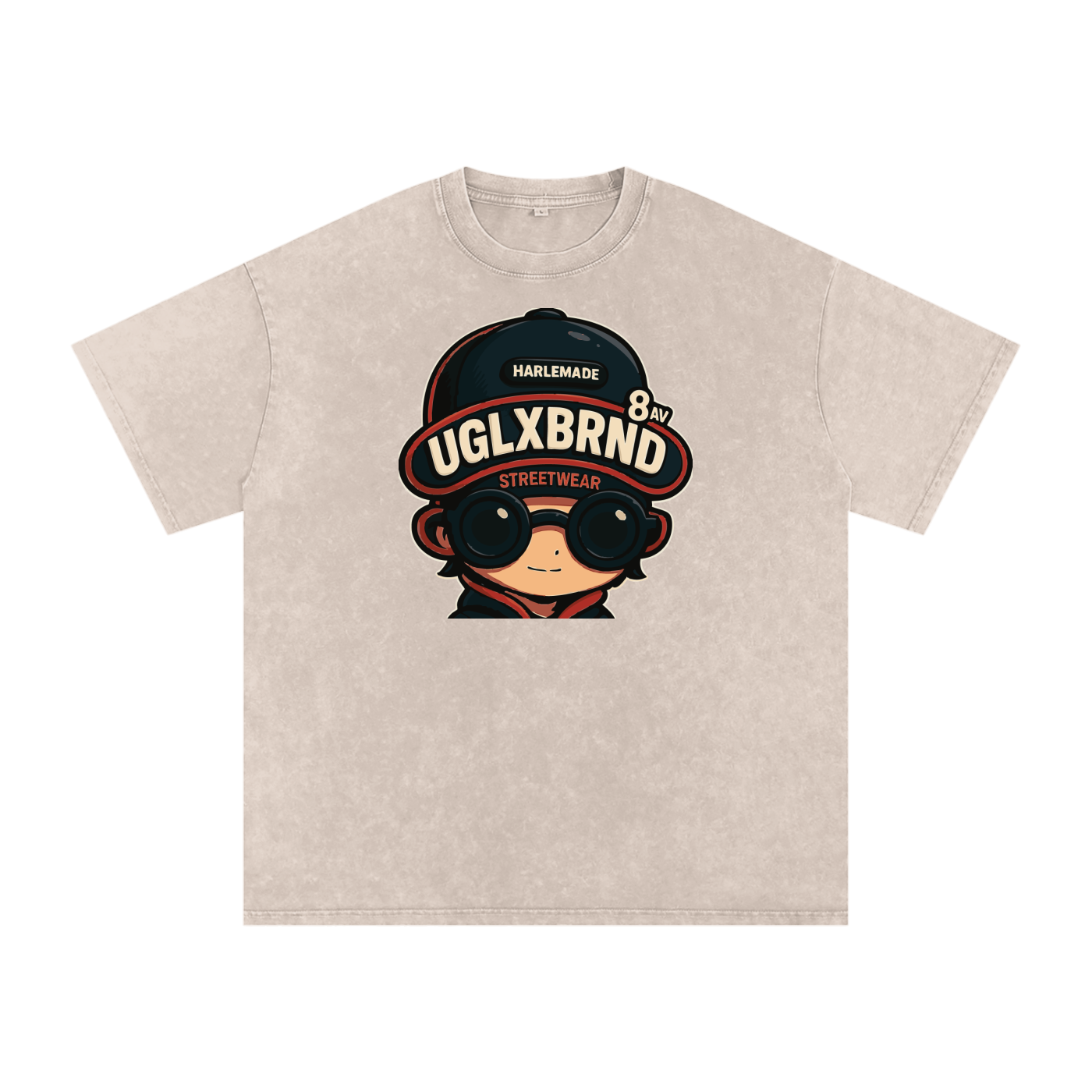 PUGLY HOMEBOY Acid Wash Oversize T-Shirt - 250 GSM