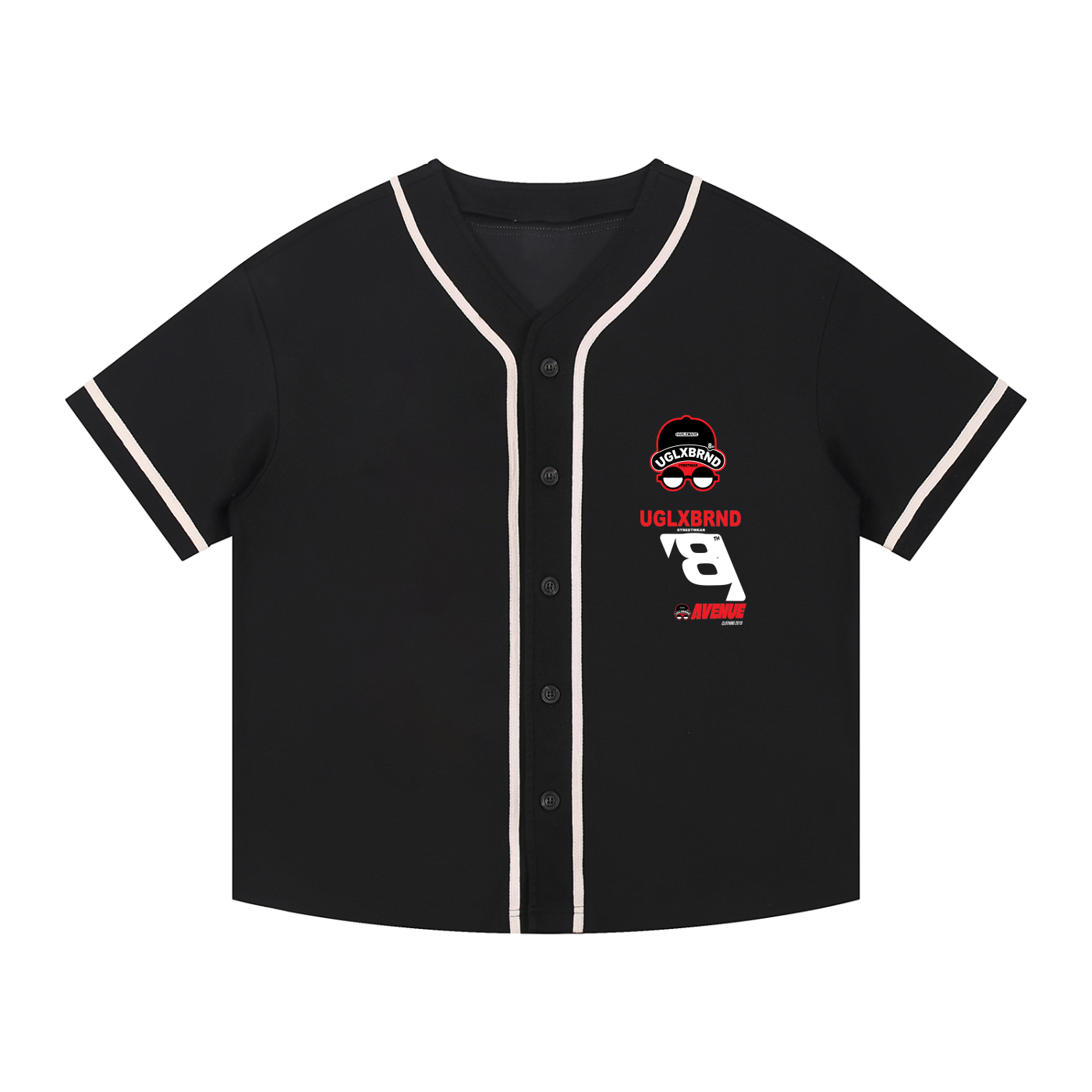 8AV Contrast Piped Button-Up Jersey