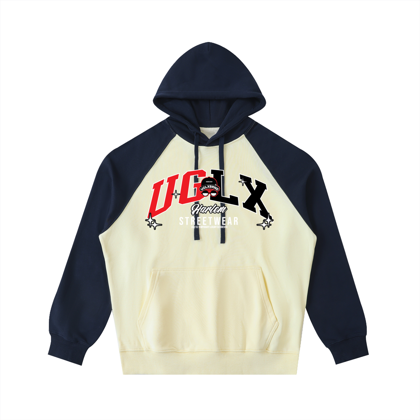 HARLEM UGLX BR Color-Block Raglan Sleeve Hoodie