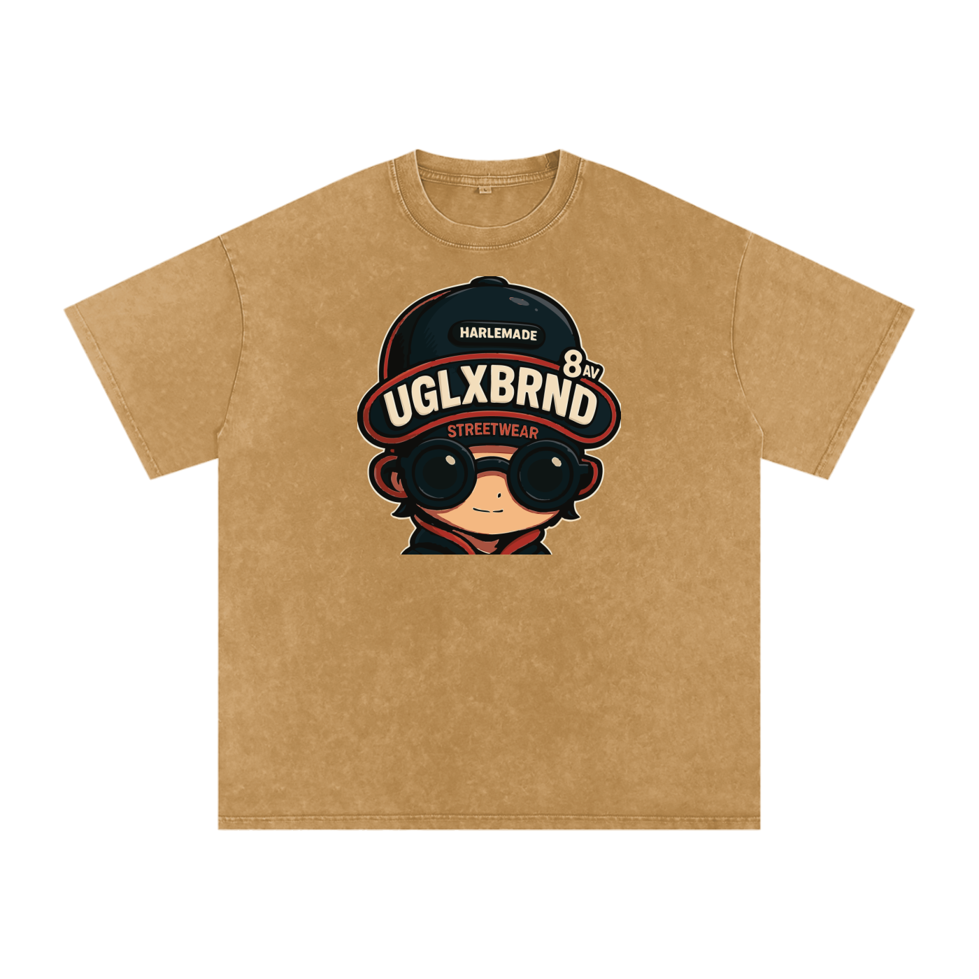 PUGLY HOMEBOY Acid Wash Oversize T-Shirt - 250 GSM