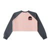 DUCK WITH ME Raw-Hem Color-Block Raglan Crop Sweatshirt
