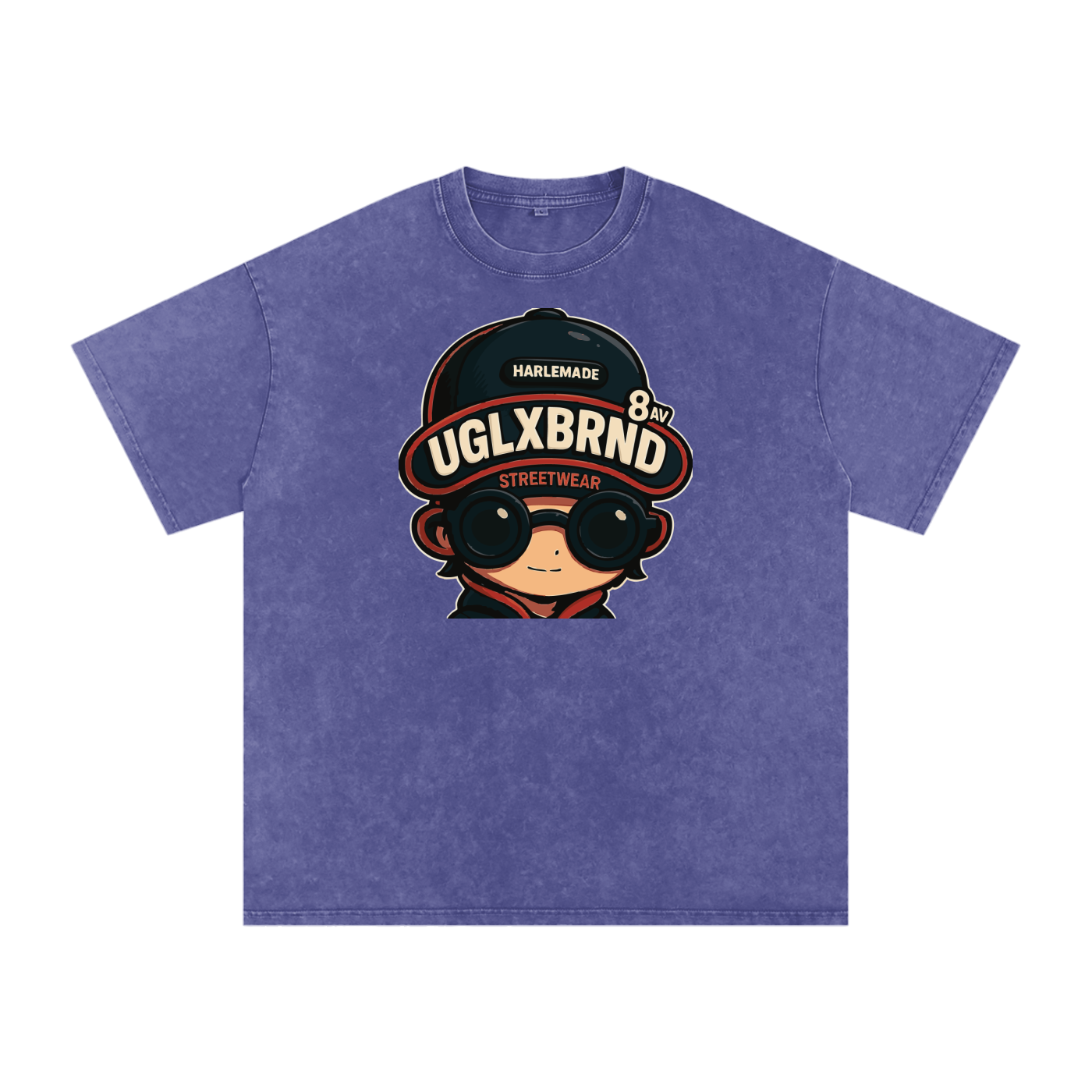 PUGLY HOMEBOY Acid Wash Oversize T-Shirt - 250 GSM