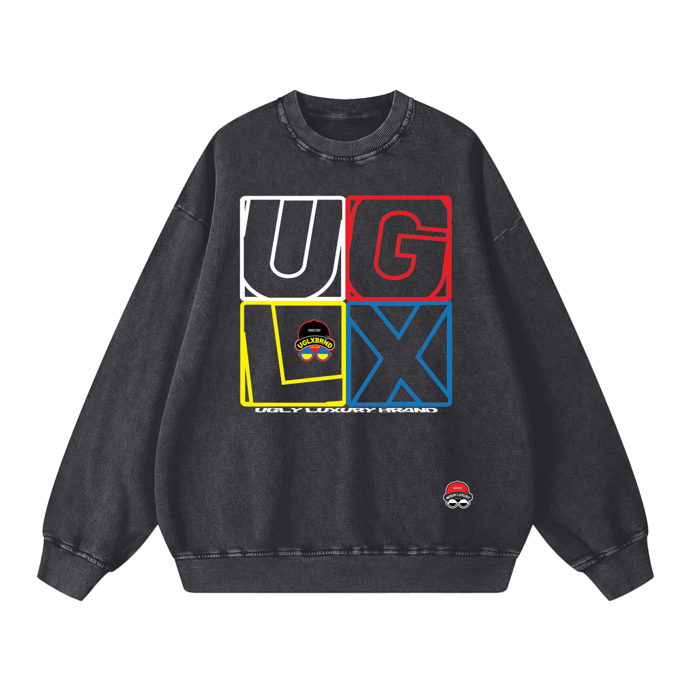 UGLX BRND Acid Wash Oversize Sweatshirt - 360 GSM