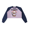 DUCK WITH ME Raw-Hem Color-Block Raglan Crop Sweatshirt