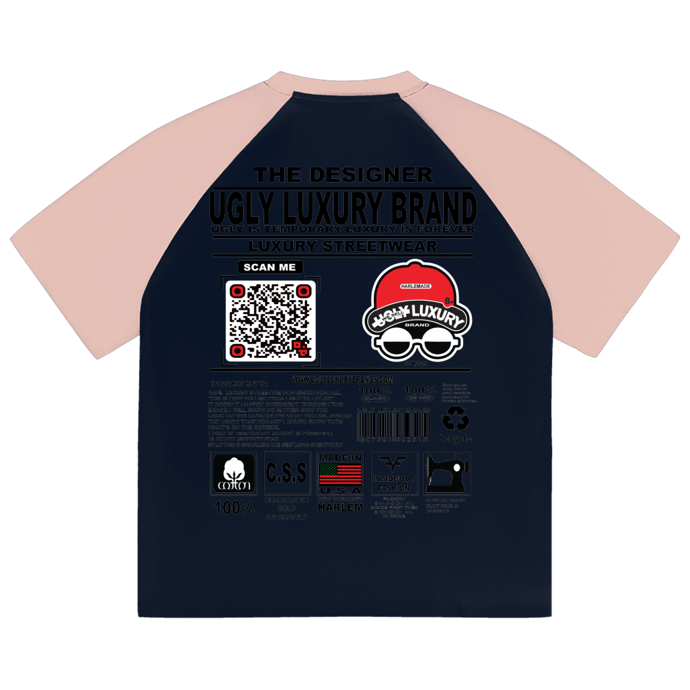 UGLY BASEBALL Color-Blocked Raglan Sleeve T-shirt