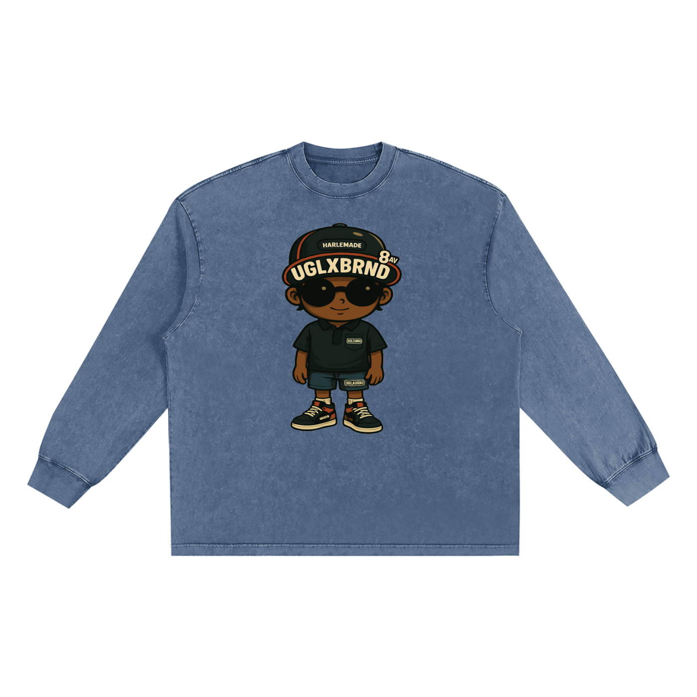FUGLY HOMEBOY Snow Washed Oversize Long Sleeve T-shirt