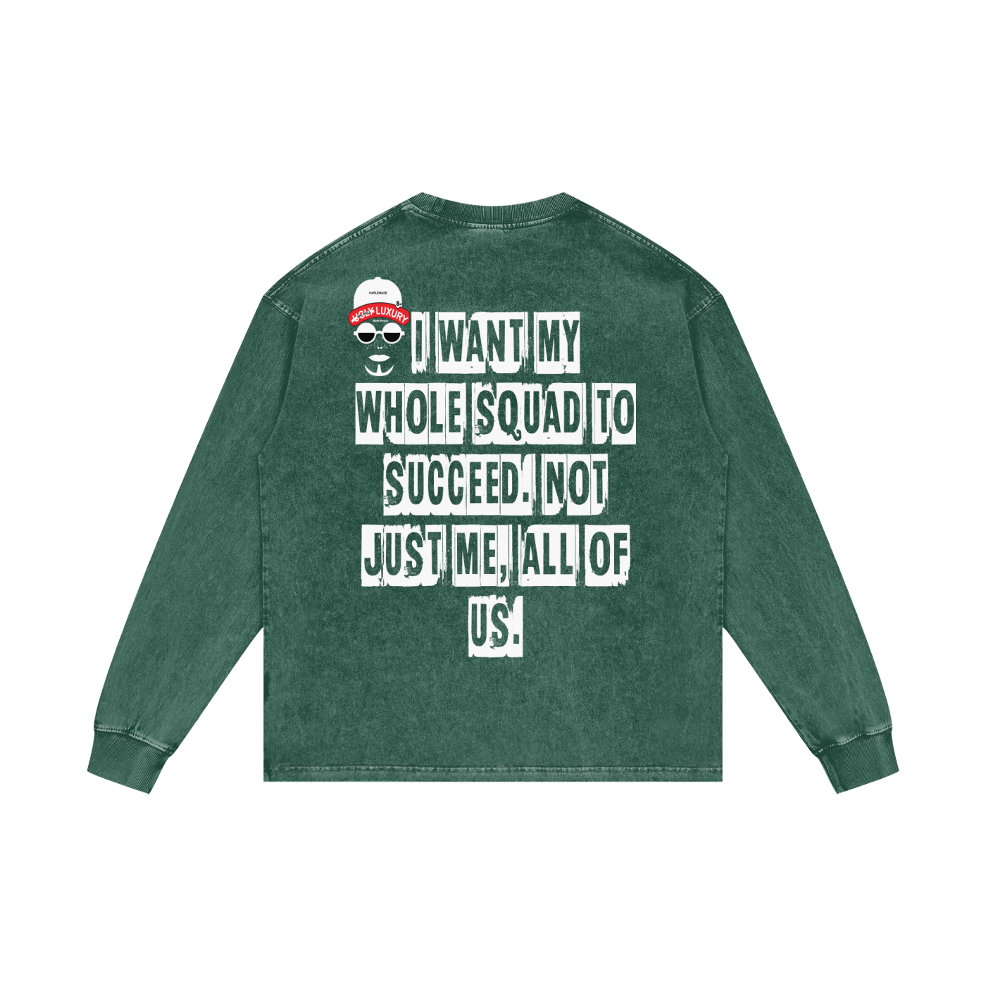 I WANT MY WHOLE Acid Wash Oversize Long Sleeve T-Shirt - 250 GSM