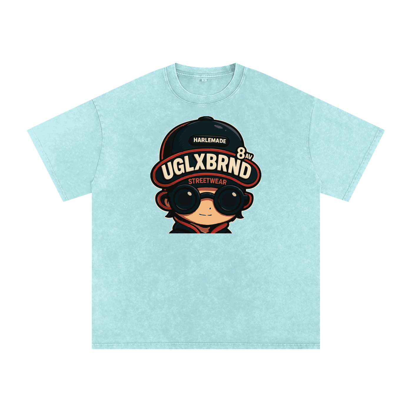 PUGLY HOMEBOY Acid Wash Oversize T-Shirt - 250 GSM