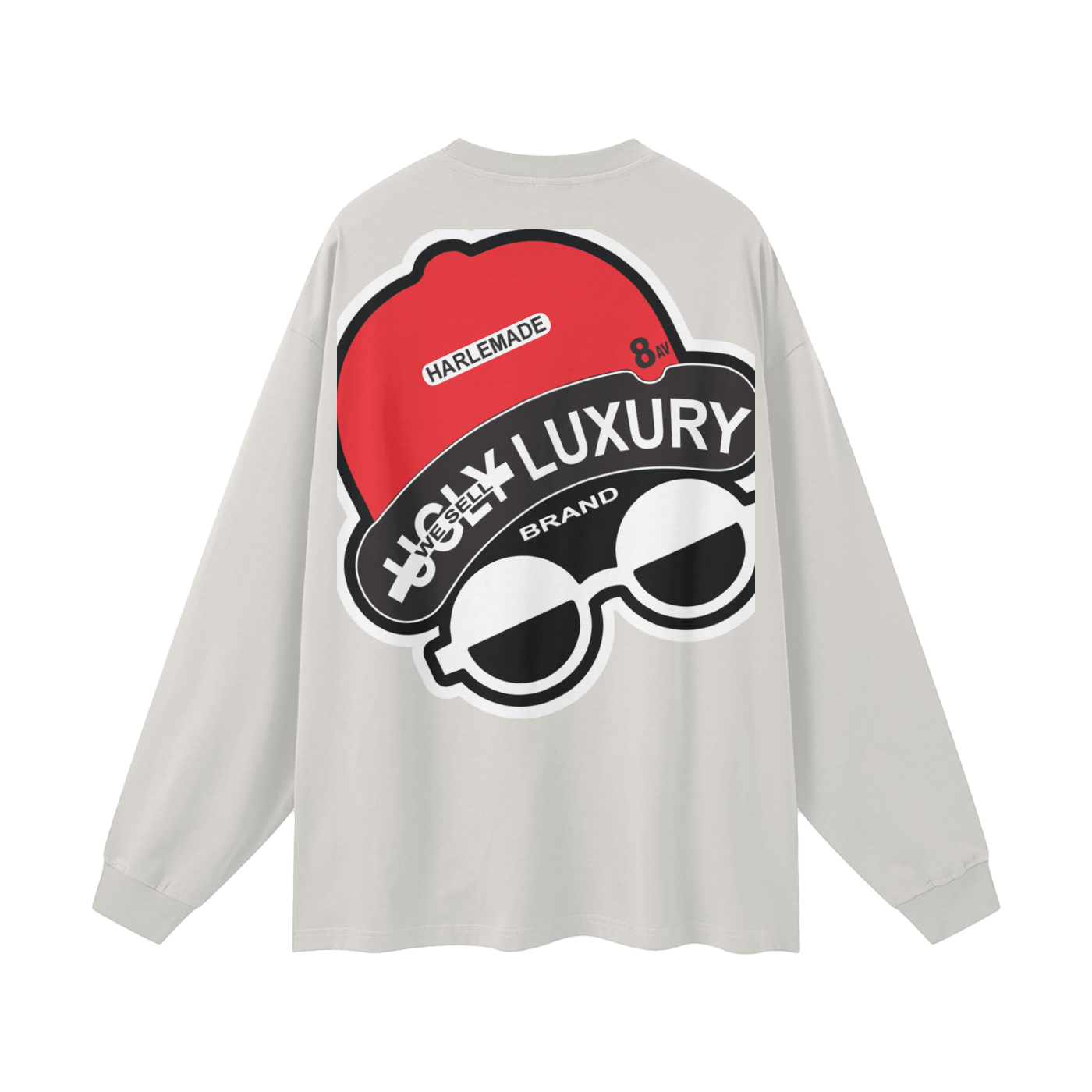 UGLY HARLEM B. Streetwear Unisex 305G FOG 100% Cotton Long Sleeve Tee
