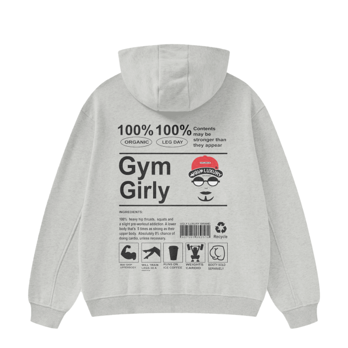 GYM GIRLY G. High Neck Insulated FOG Solid Color Fleece Hoodie - 385 GSM