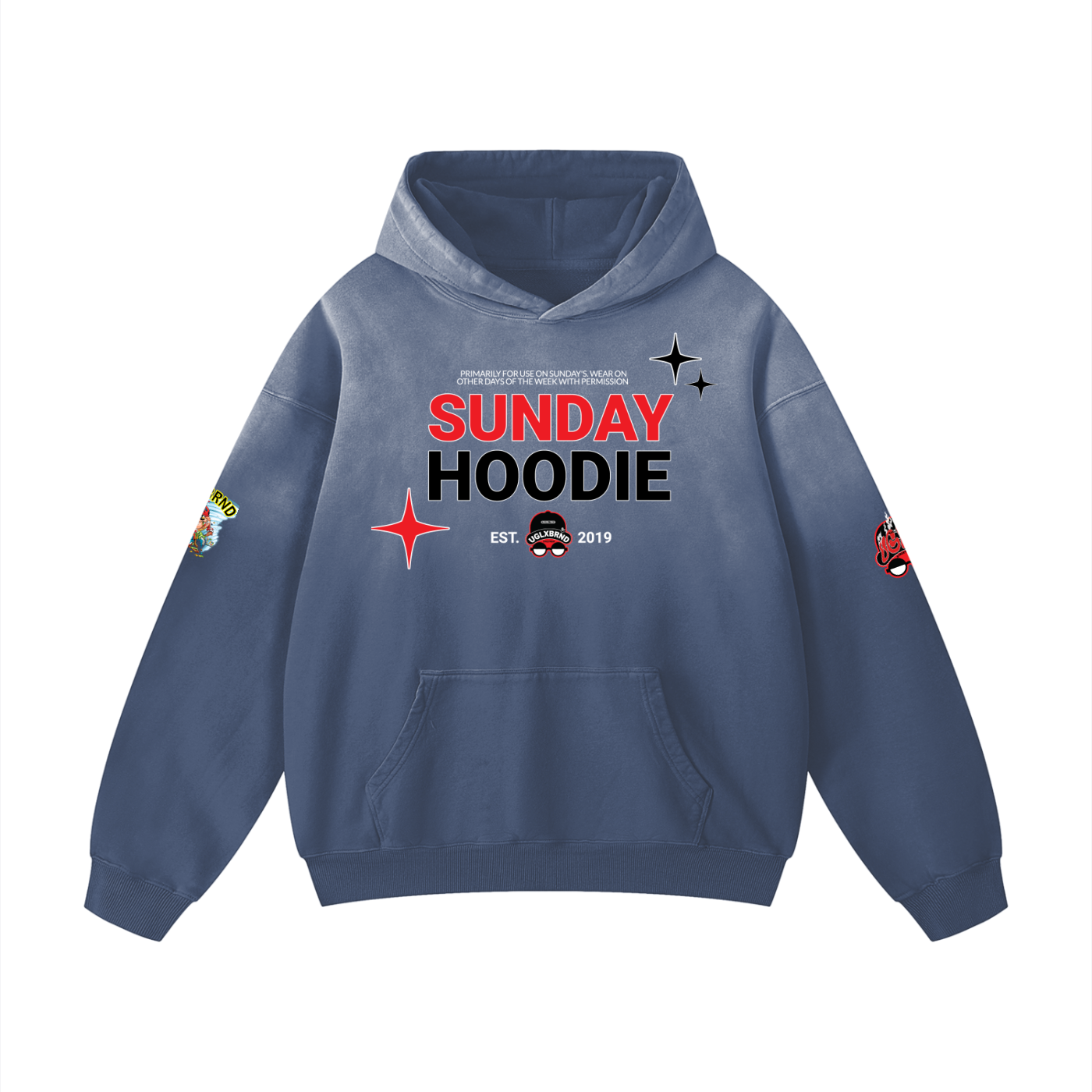 SUNDAY HOODIE UGLX Heavyweight Sunfade Oversized Hoodie