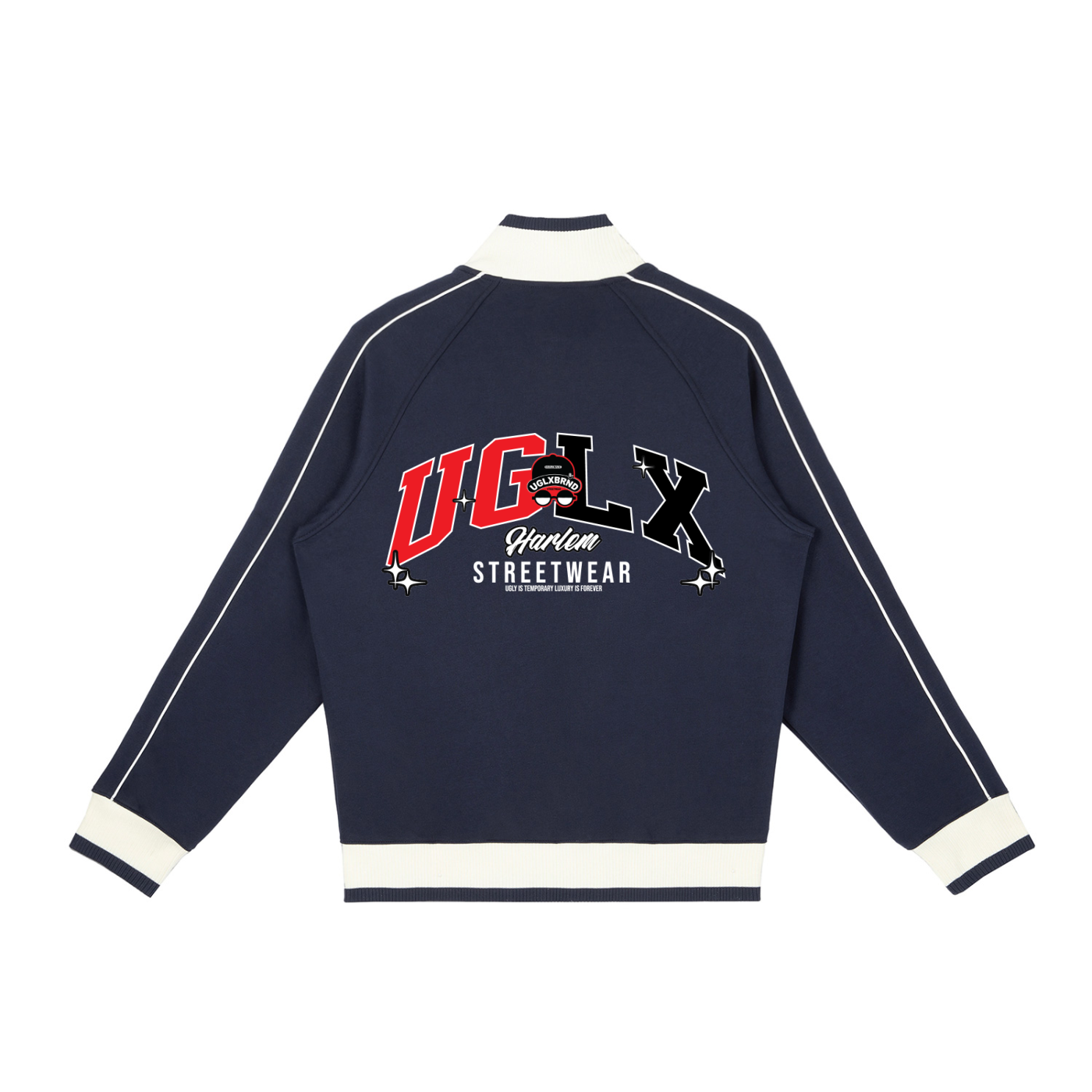 HARLRM UGLX Color Block Raglan Sleeve Zip Track Jacket