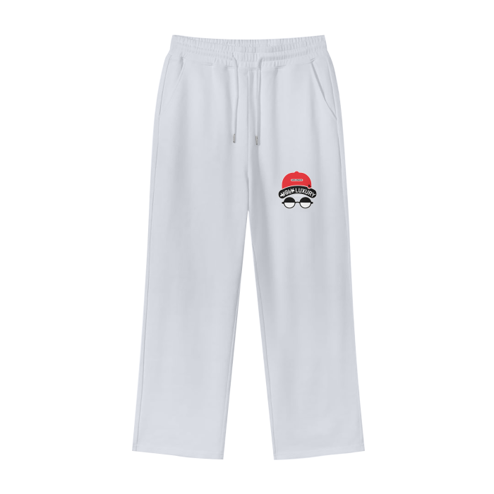 big face logo Unisex 100% Cotton Fleece Straight Wide Leg Jogger