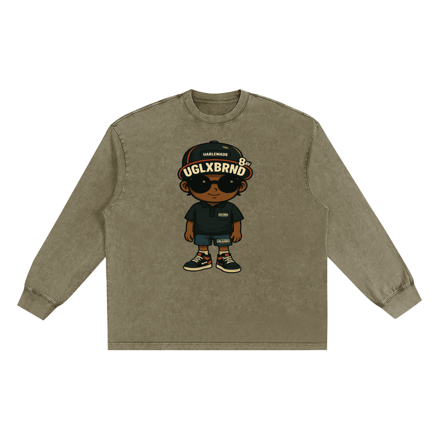 FUGLY HOMEBOY Snow Washed Oversize Long Sleeve T-shirt