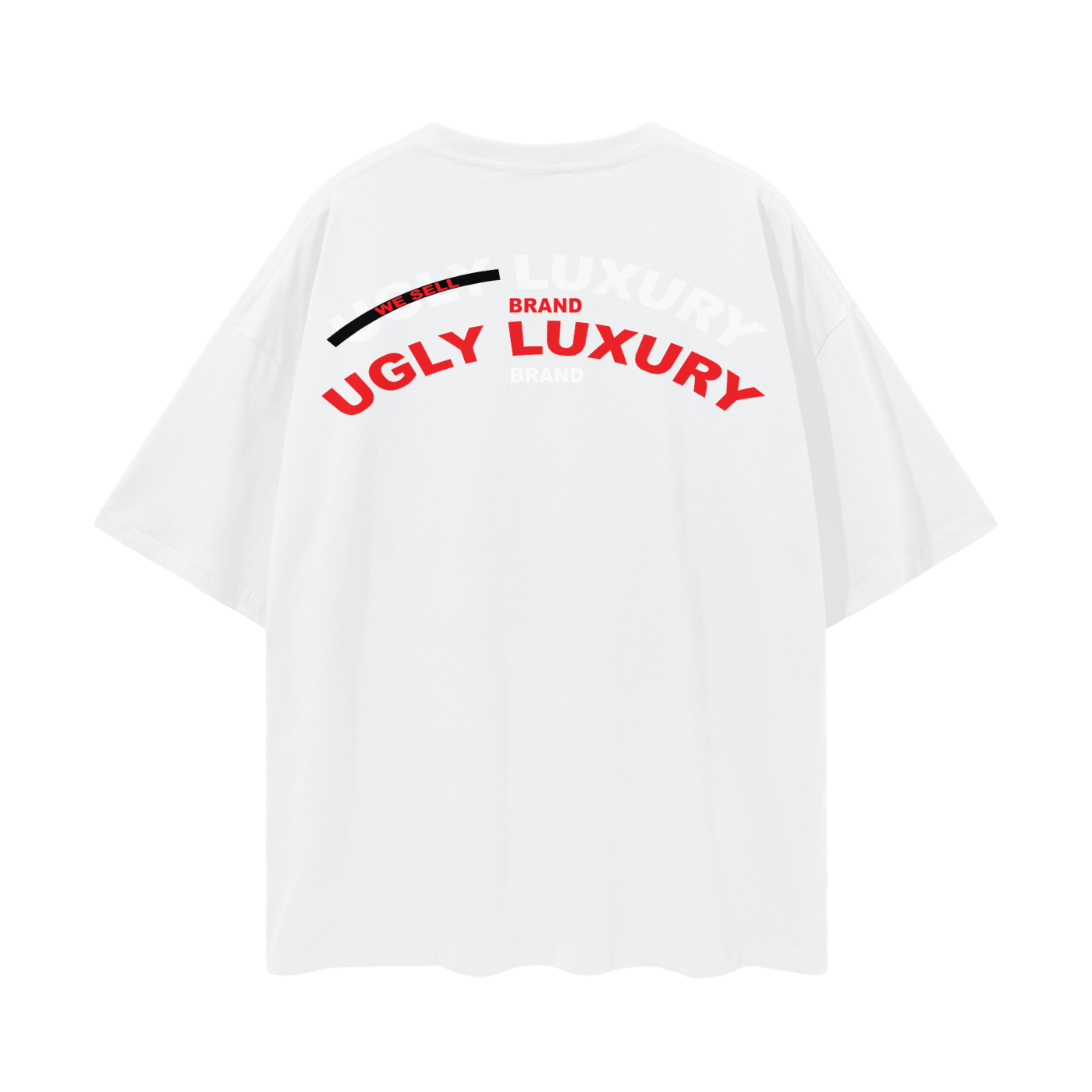 UGLY LUXURY BRAND IN BLK Oversize Deep Drop Shoulder Tee - 190 GSM