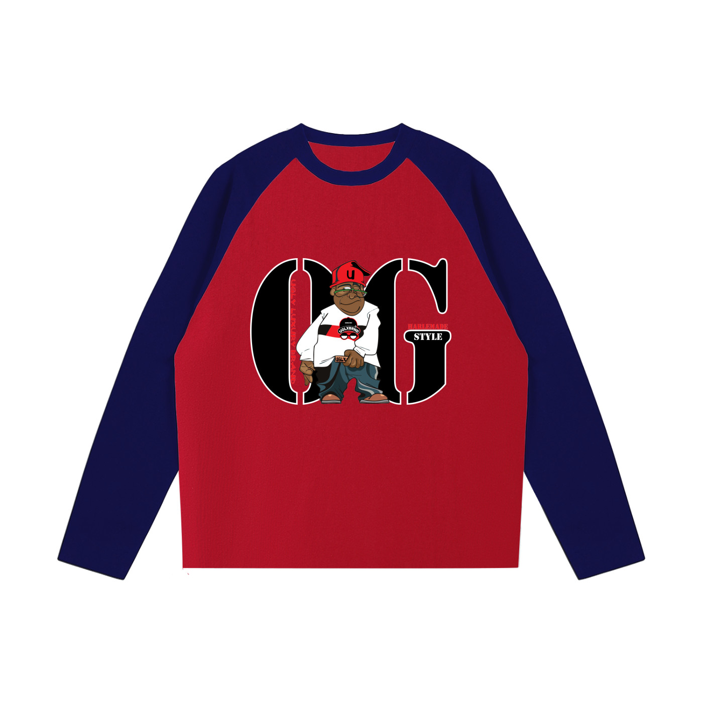OG STYLE Color-Blocked Raglan Long-Sleeve T-Shirt