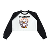 DUCK WITH ME Raw-Hem Color-Block Raglan Crop Sweatshirt