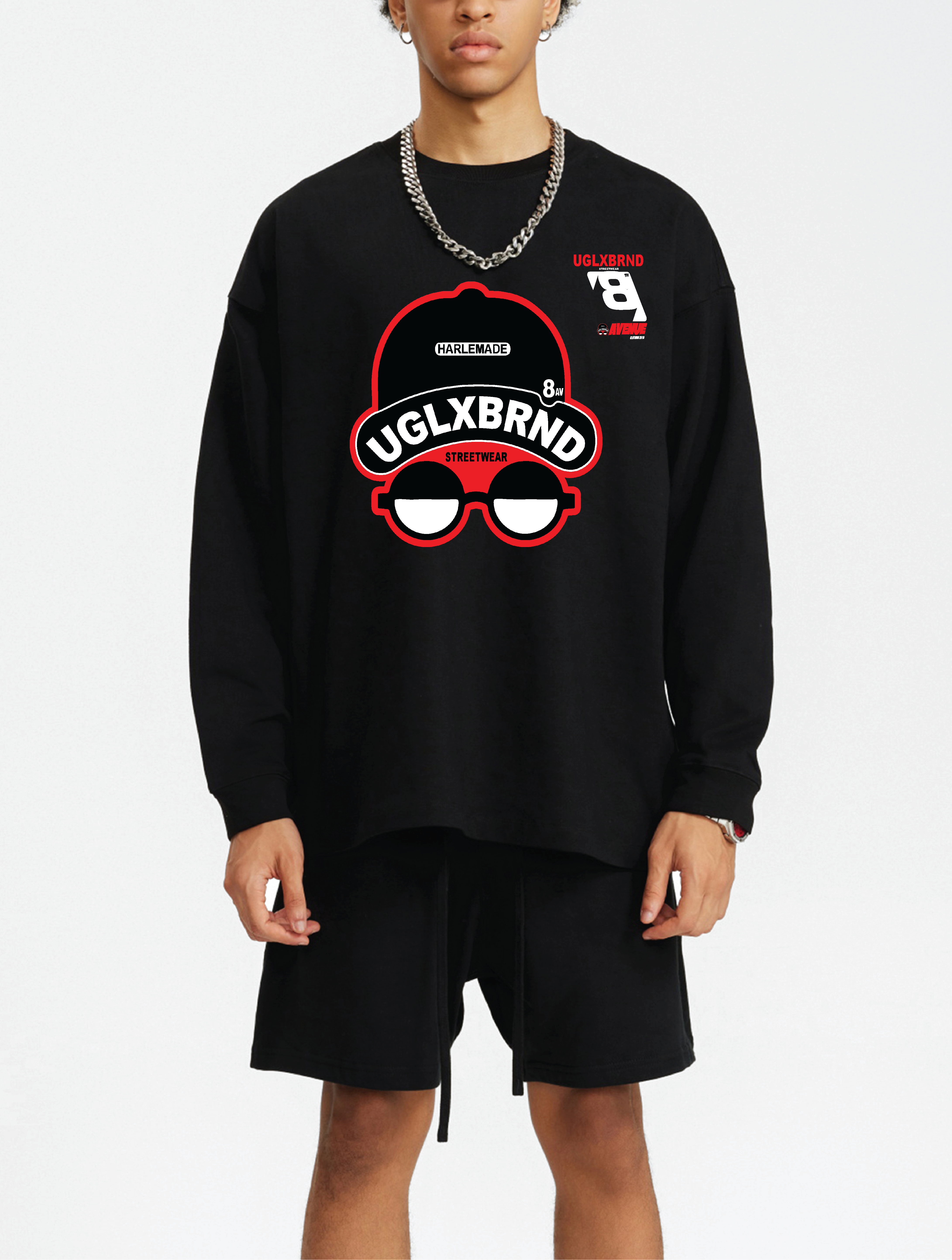 8AV Oversized Unisex Long Sleeve T-Shirt