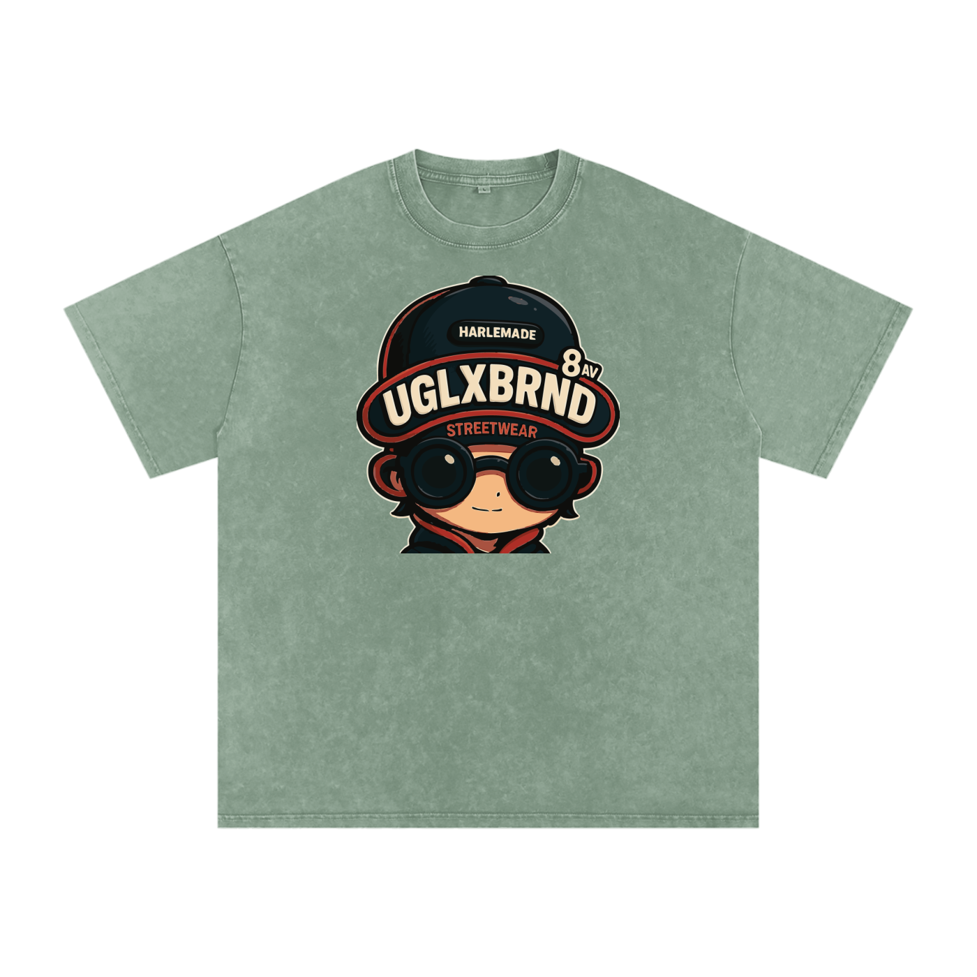 PUGLY HOMEBOY Acid Wash Oversize T-Shirt - 250 GSM